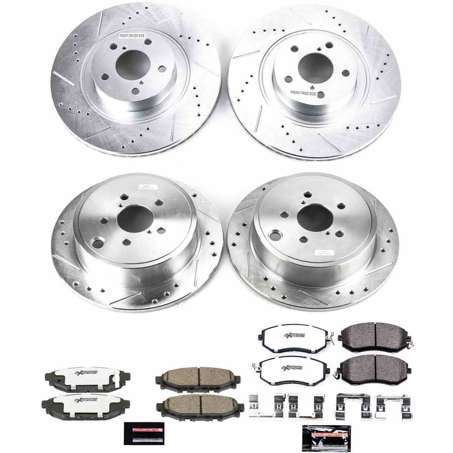 PowerStop Power Stop 10-13 Subaru Forester Front & Rear Z26 Street Warrior Brake Kit K6083-26