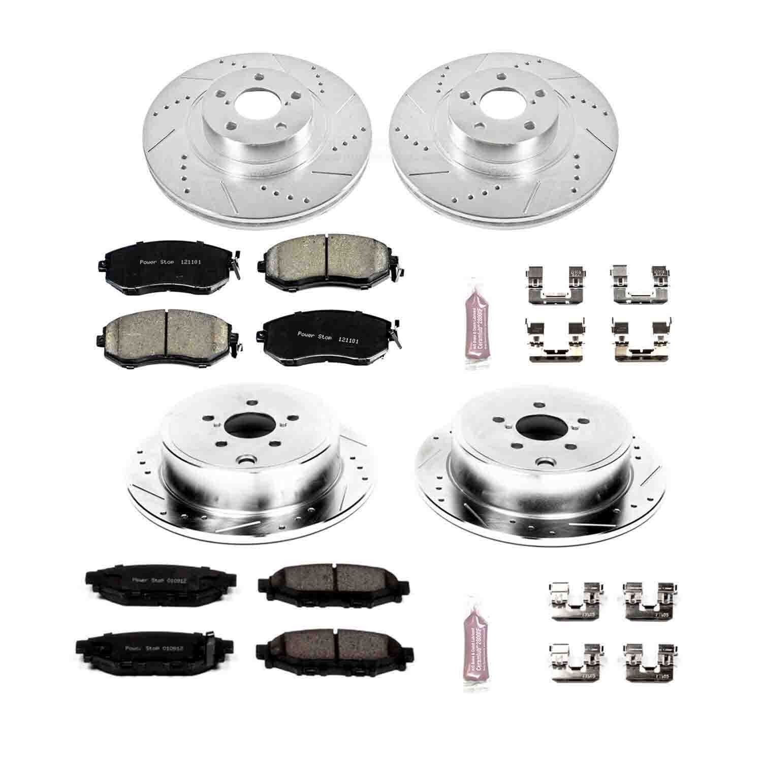 PowerStop Power Stop 10-13 Subaru Forester Front & Rear Z23 Evolution Sport Brake Kit K6083