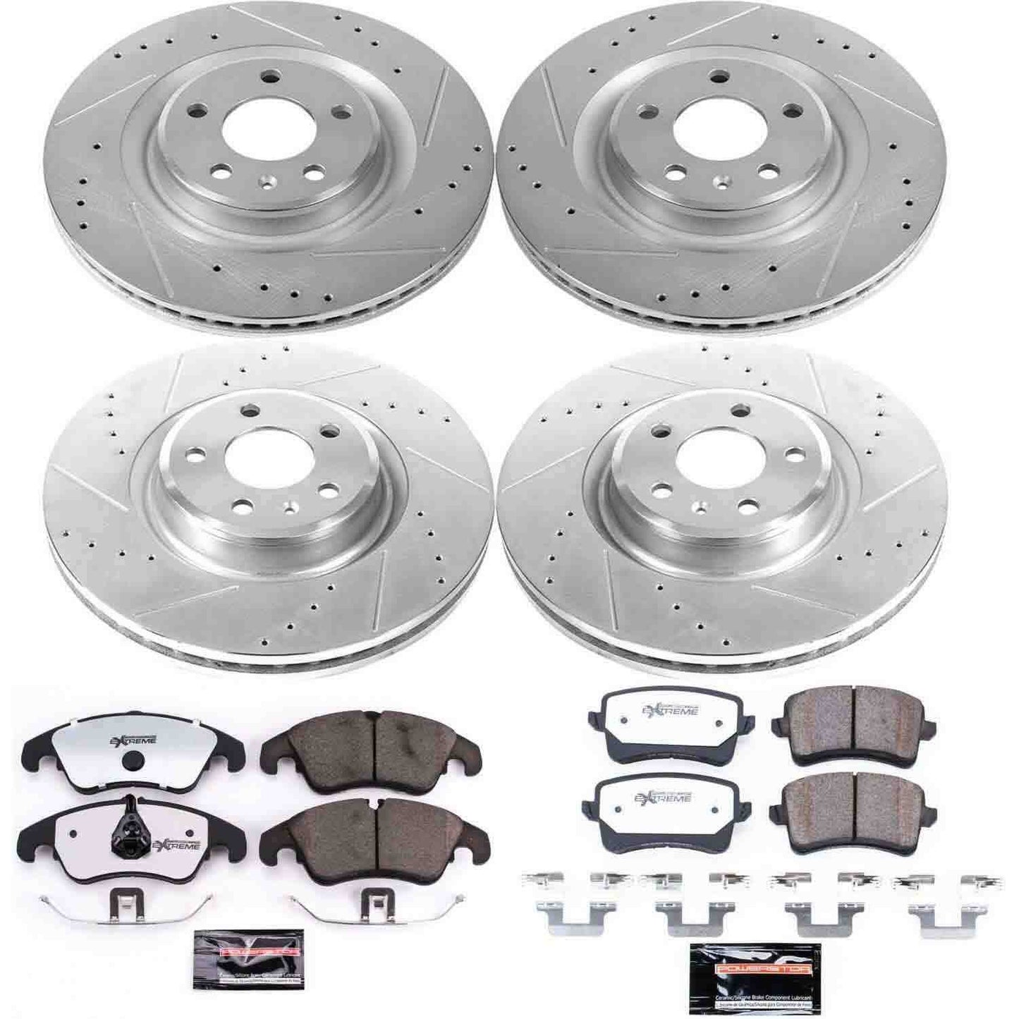 PowerStop Power Stop 13-16 Audi Q5 Front & Rear Z26 Street Warrior Brake Kit K6143-26