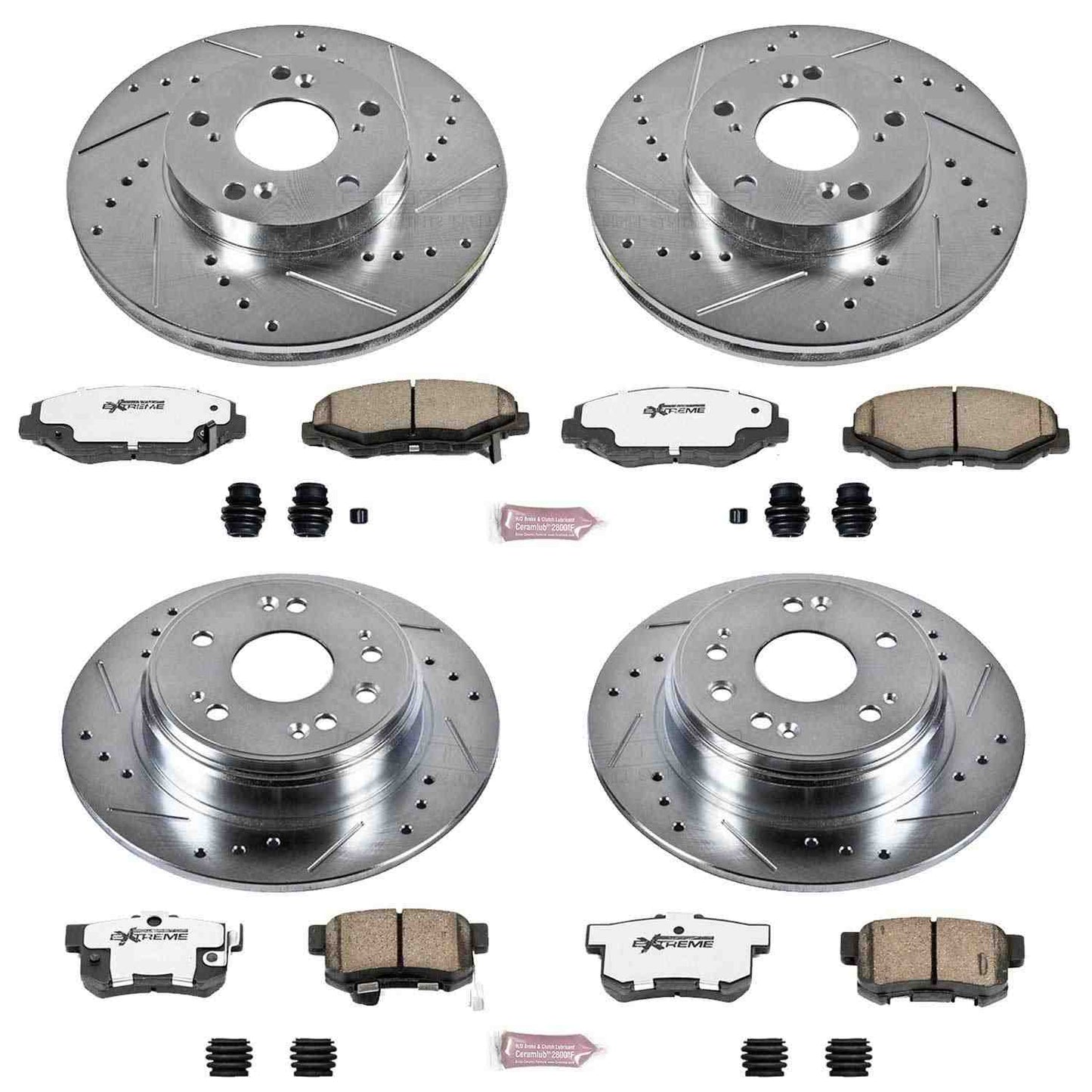 PowerStop Power Stop 02-04 Honda CR-V Front & Rear Z26 Street Warrior Brake Kit K6171-26