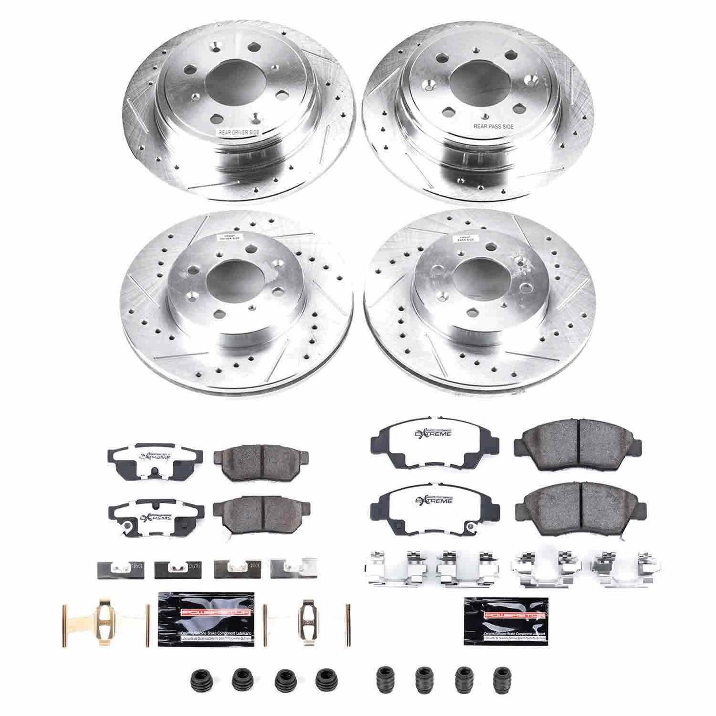 PowerStop Power Stop 94-97 Honda Civic del Sol Front & Rear Z26 Street Warrior Brake Kit K695-26
