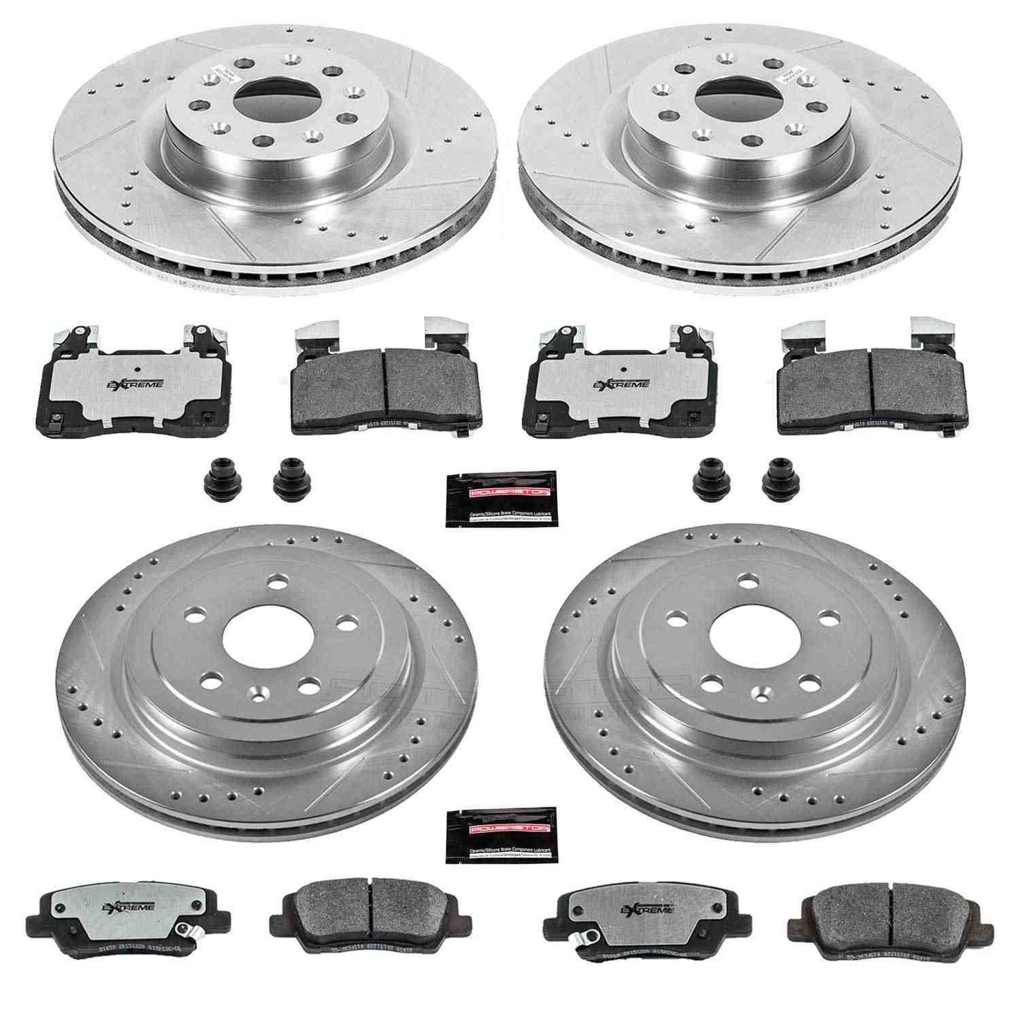 PowerStop Power Stop 14-18 Cadillac CTS Front & Rear Z26 Street Warrior Brake Kit K6997-26
