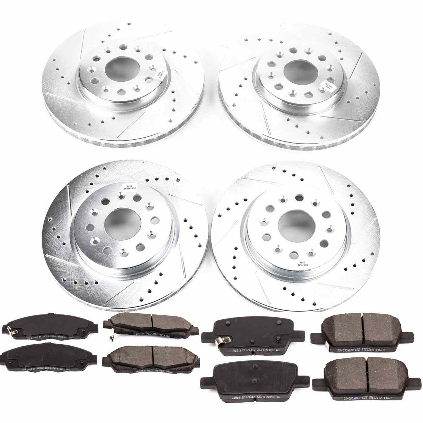 PowerStop Power Stop 17-18 GMC Acadia Front & Rear Z23 Evolution Sport Brake Kit K7410