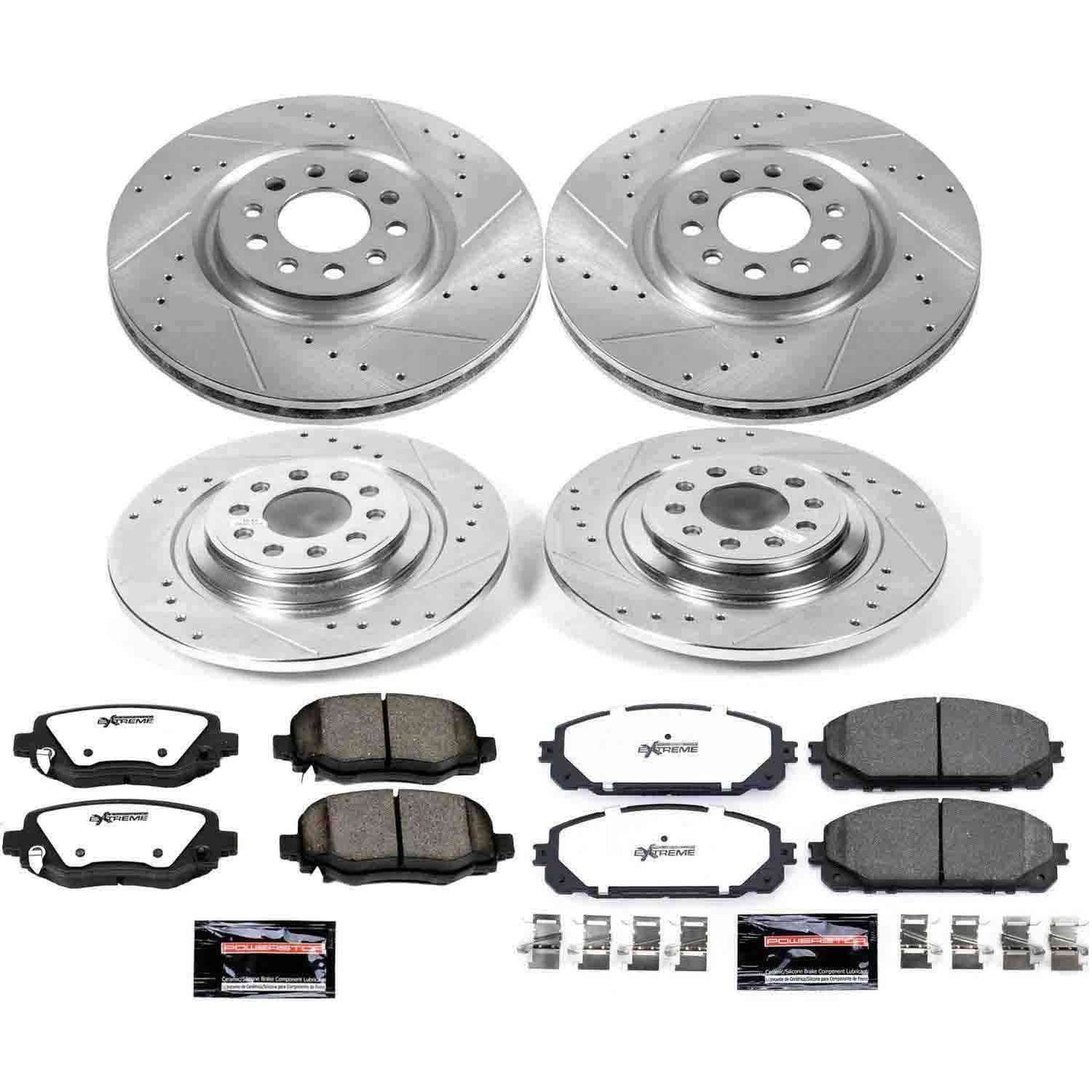PowerStop Power Stop 17-19 Jeep Cherokee Front & Rear Z36 Truck & Tow Brake Kit K7415-36