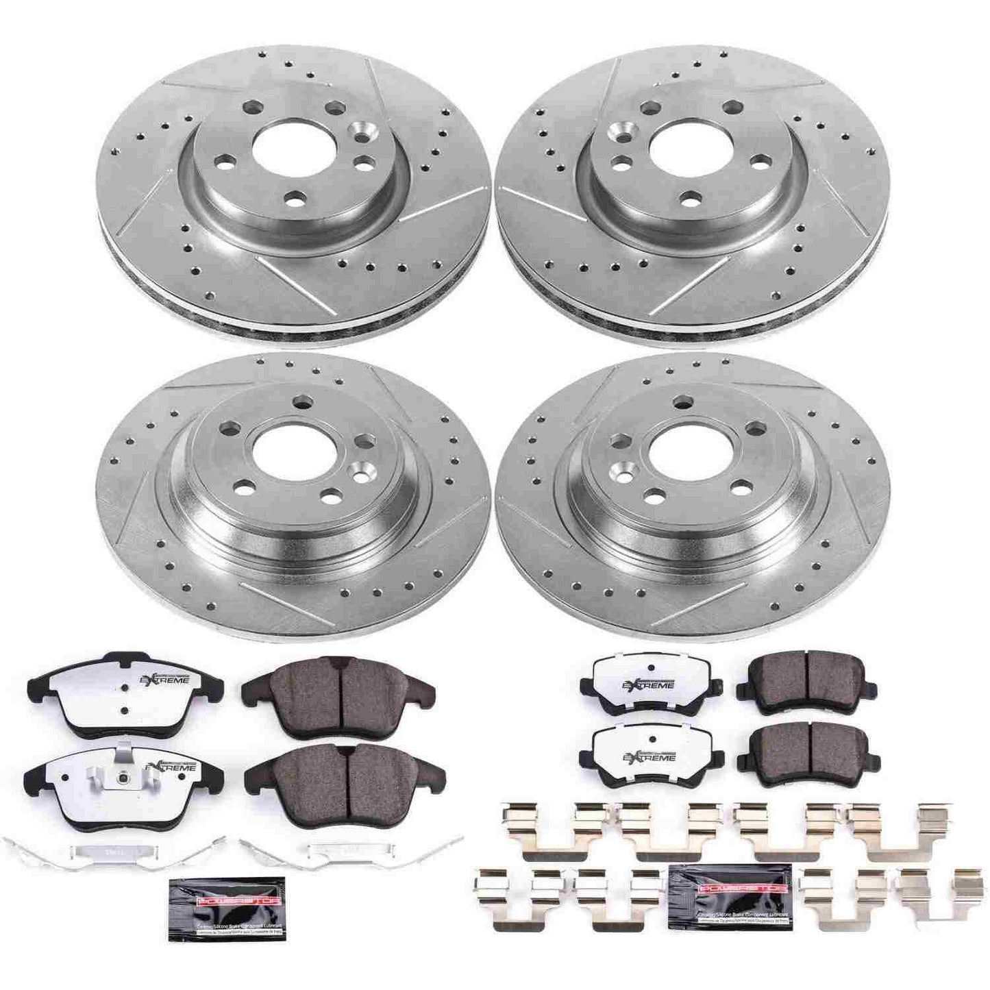 PowerStop Power Stop 15-18 Volvo S60 Front & Rear Z36 Truck & Tow Brake Kit K7636-36