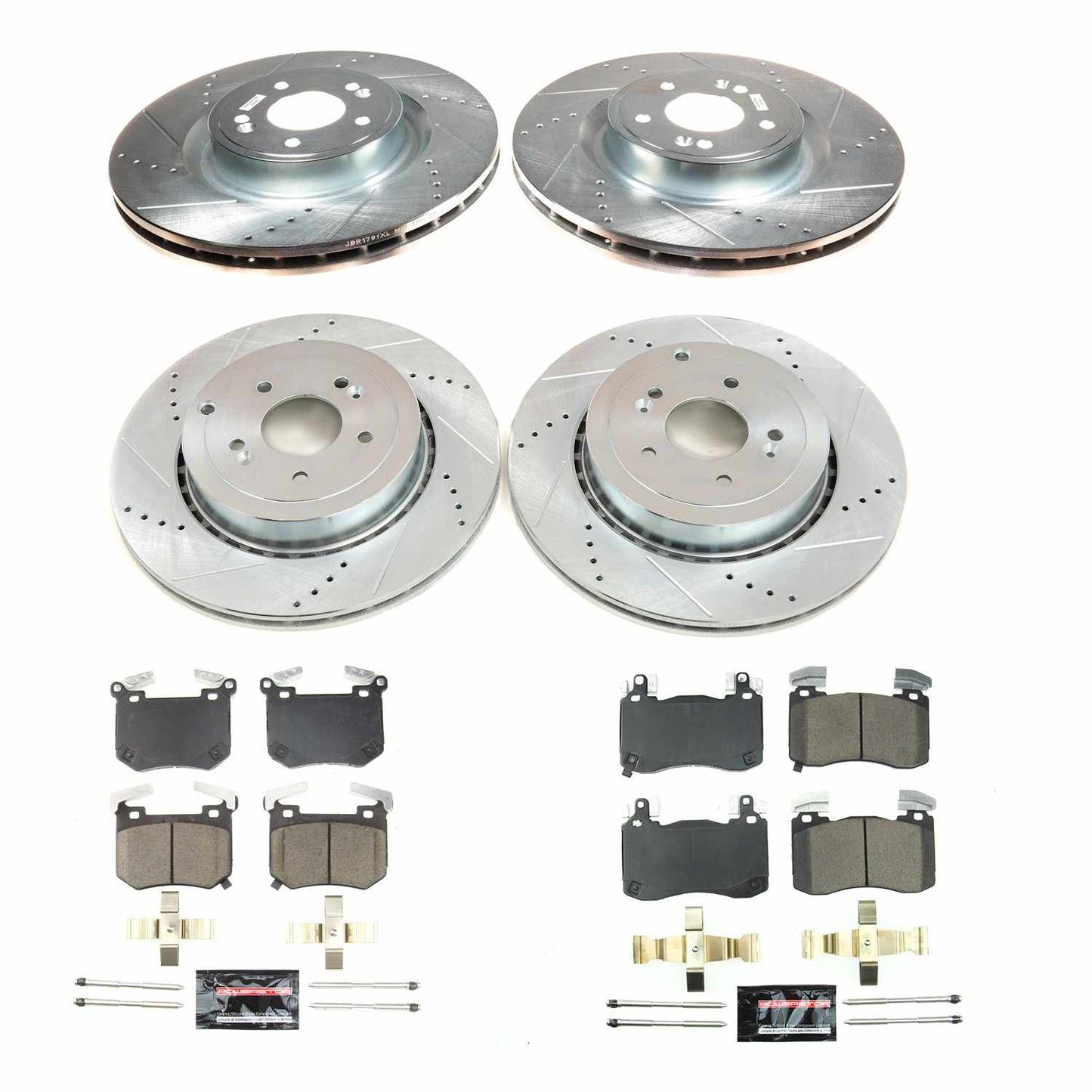 PowerStop Power Stop 18-20 Kia Stinger/19-21 Genesis G7 Front & Rear Z23 Evolution Sport Brake Pads w/Hardware K8510
