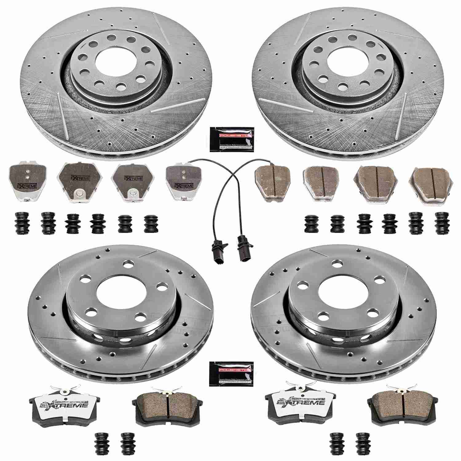 PowerStop Power Stop 00-02 Audi S4 Front & Rear Z26 Street Warrior Brake Kit K888-26