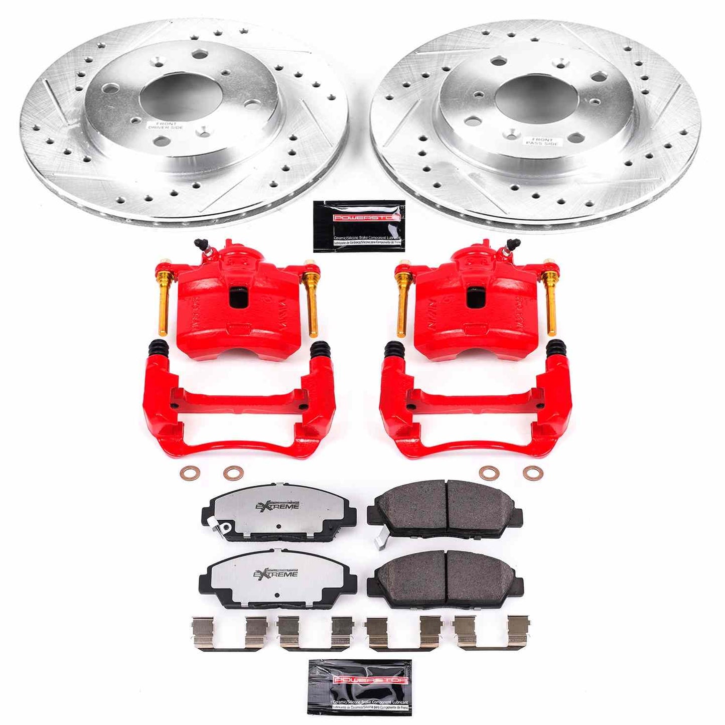 PowerStop Power Stop 92-96 Honda Prelude Front Z26 Street Warrior Brake Kit w/Calipers KC1033-26