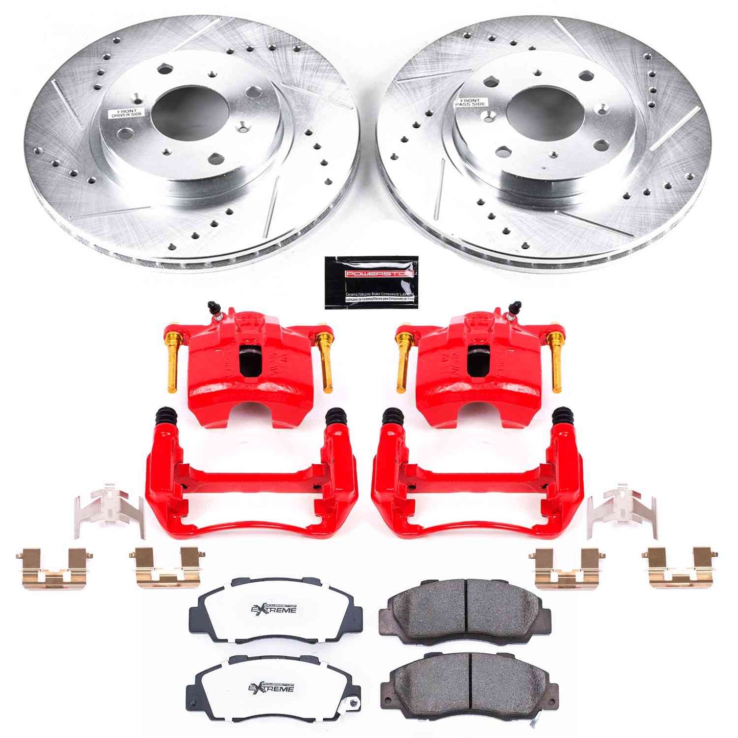 PowerStop Power Stop 93-96 Honda Prelude Front Z26 Street Warrior Brake Kit w/Calipers KC1037-26