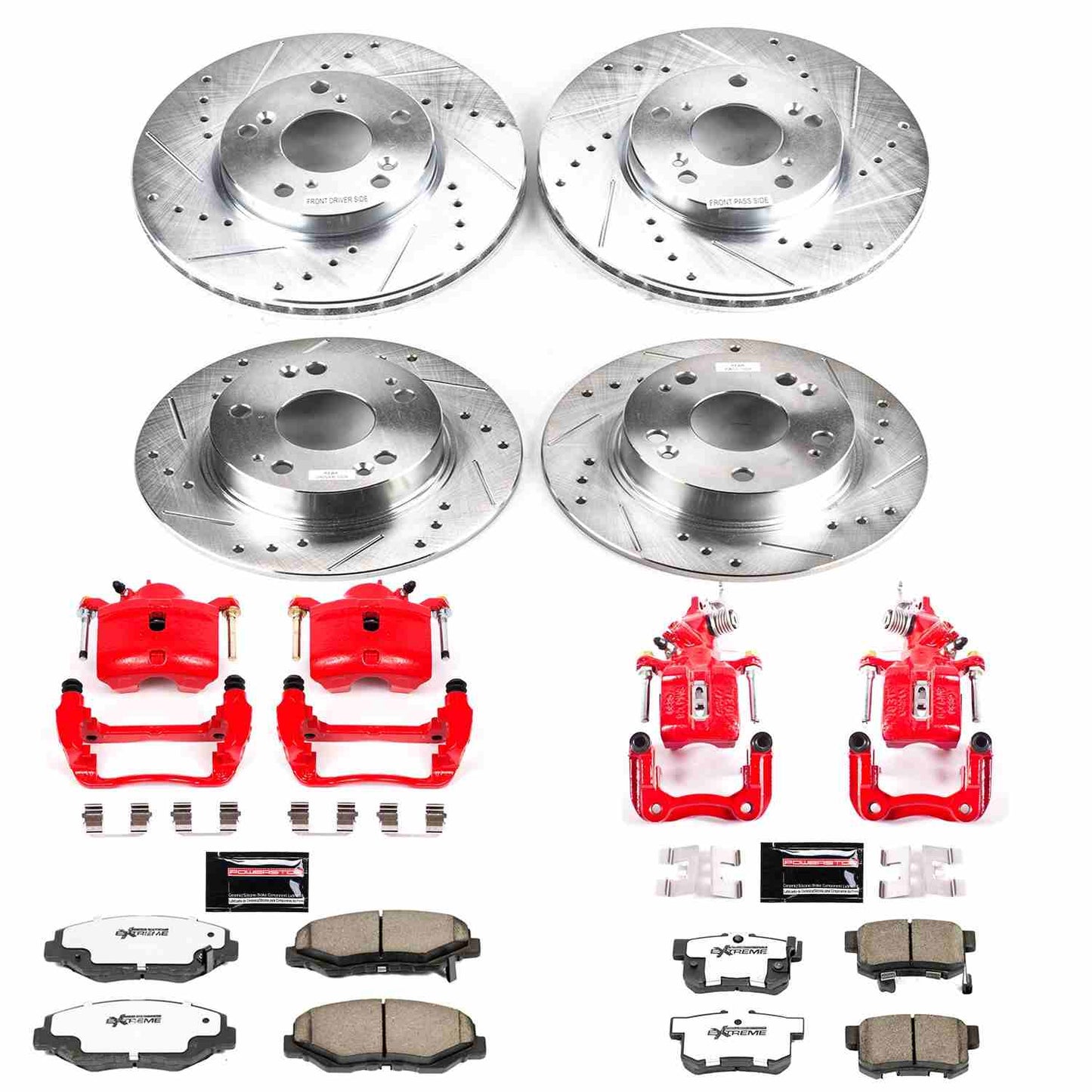 PowerStop Power Stop 03-07 Honda Accord Z26 Street Kit w/ Calipers - Front and Rear KC1047-26