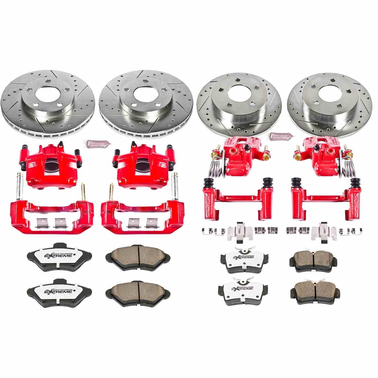 PowerStop Power Stop 94-98 Ford Mustang Z26 Street Kit w/ Calipers - Front and Rear KC1300-26
