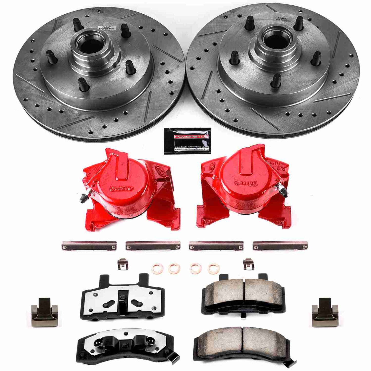 PowerStop Power Stop 87-93 Ford E-150 Econoline Front Z36 Truck & Tow Brake Kit w/Calipers KC1766-36
