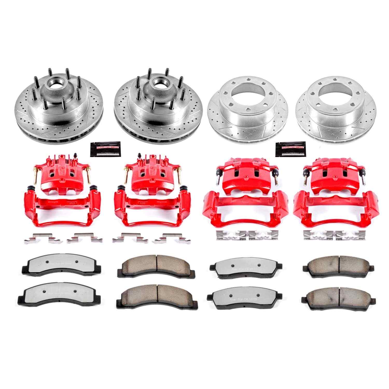PowerStop Power Stop 00-01 Ford F-250 Super Duty Z36 Truck and Tow Kit w/ Calipers - Front and Rear KC1892A-36