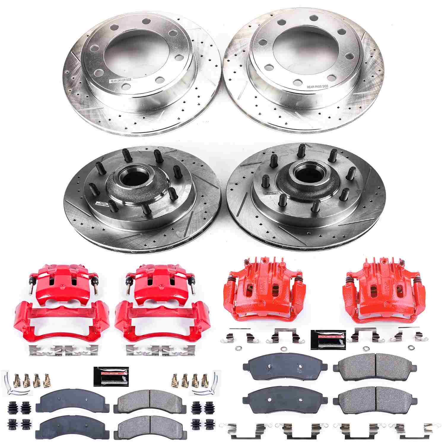 PowerStop Power Stop 00-01 Ford F-250 Super Duty Z23 Evolution Kit w/ Calipers - Front and Rear KC1892A