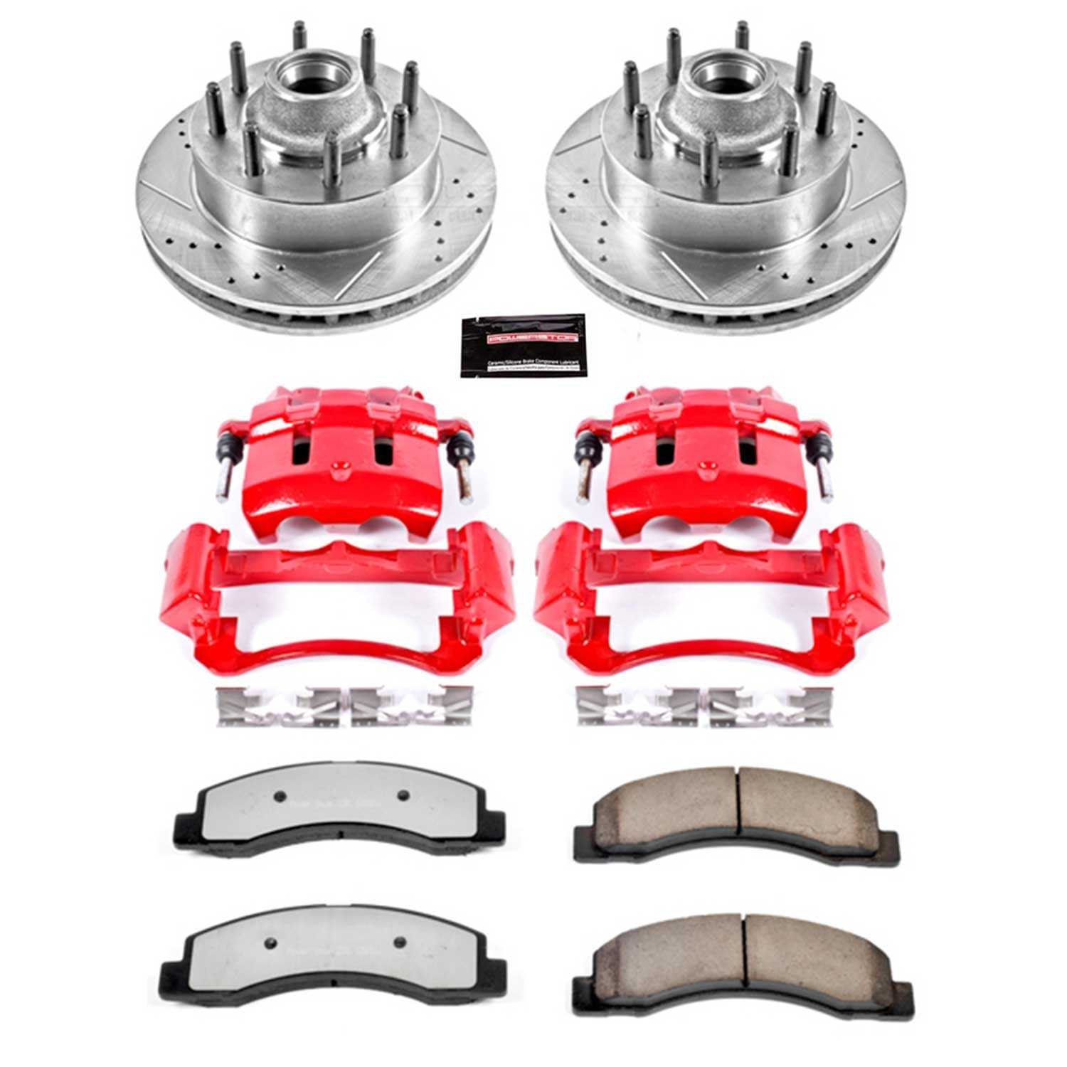 PowerStop Power Stop 00-02 Ford Excursion Front Z36 Truck & Tow Brake Kit w/Calipers KC1893-36