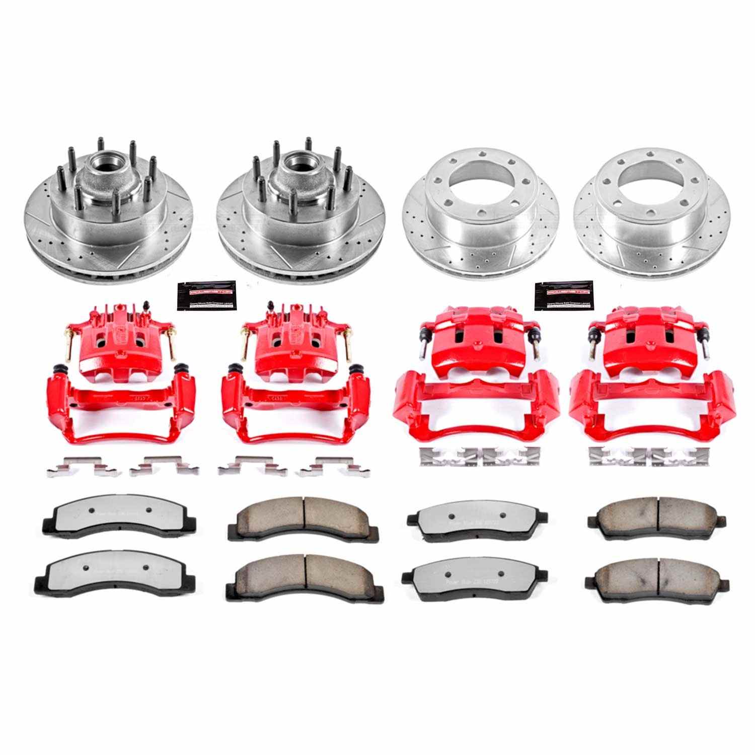 PowerStop Power Stop 00-02 Ford Excursion Z36 Truck and Tow Kit w/ Calipers - Front and Rear KC1894A-36