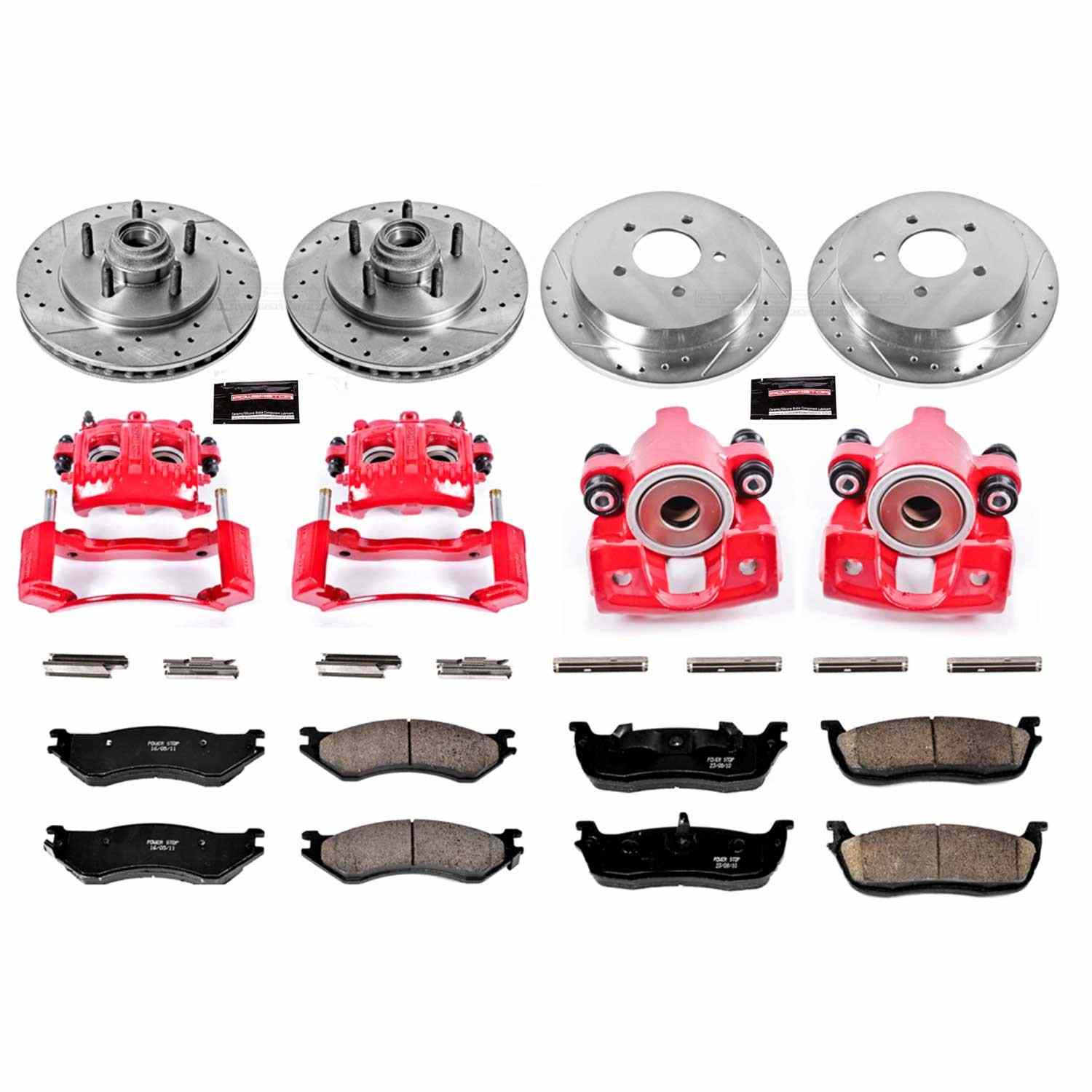 PowerStop Power Stop 00-02 Ford Expedition Z23 Evolution Kit w/ Calipers - Front and Rear KC1919