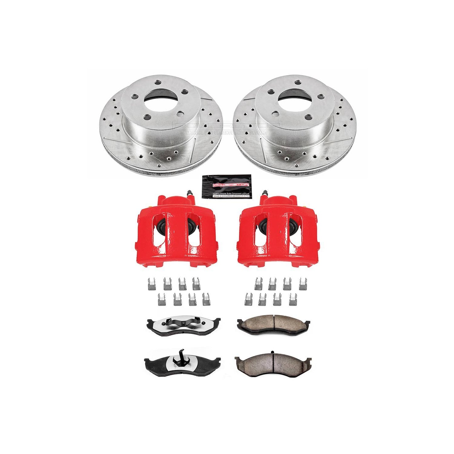 PowerStop Power Stop 90-99 Jeep Cherokee Front Z36 Truck & Tow Brake Kit w/Calipers KC2119-36