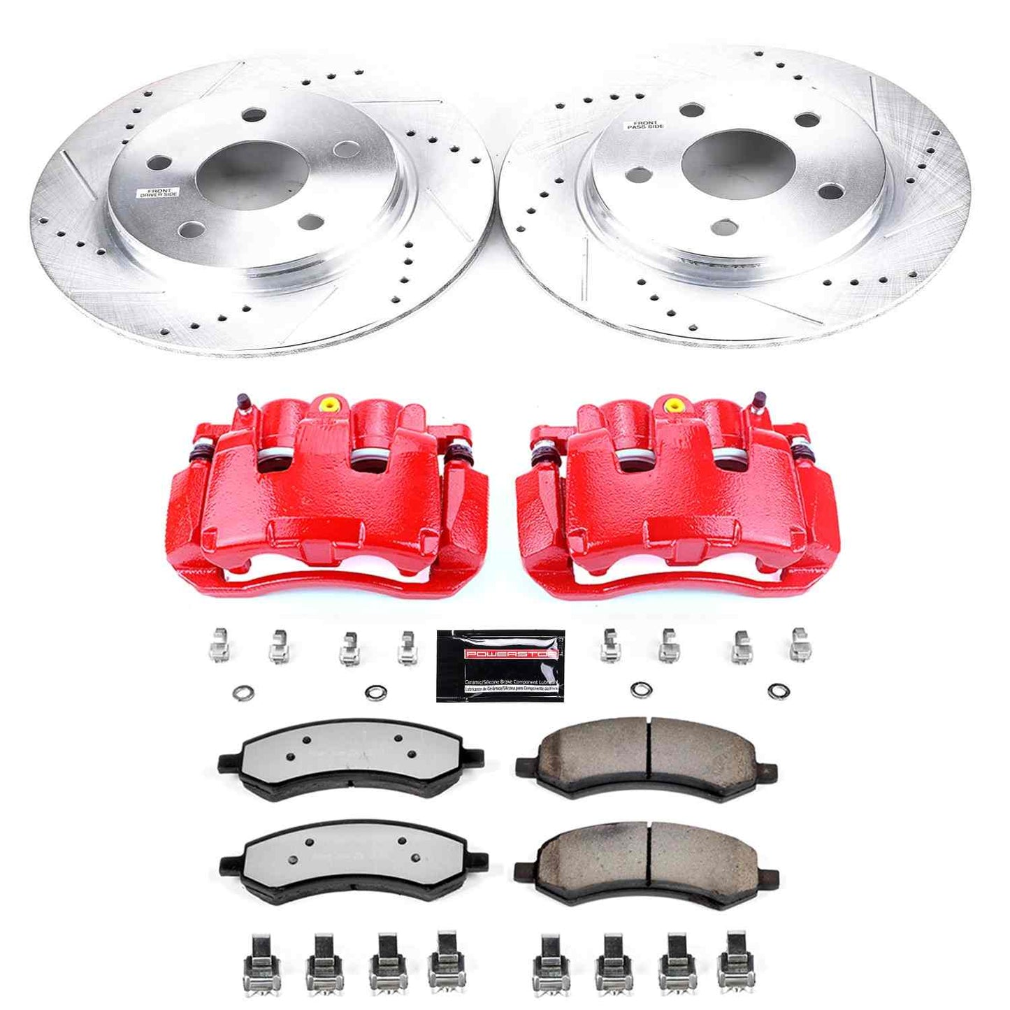 PowerStop Power Stop 07-09 Chrysler Aspen Front Z36 Truck & Tow Brake Kit w/Calipers KC2163A-36