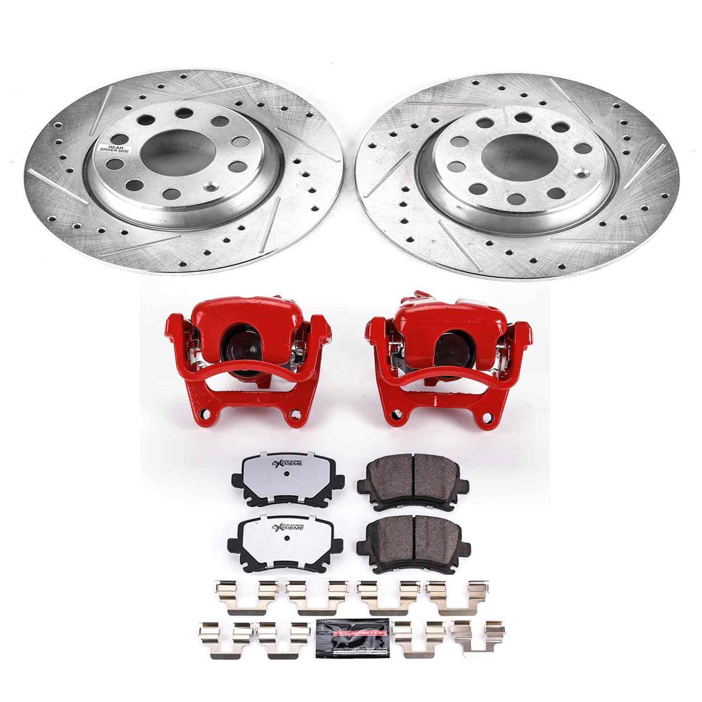 PowerStop Power Stop 06-08 Audi A3 Rear Z26 Street Warrior Brake Kit w/Calipers KC2261B-26