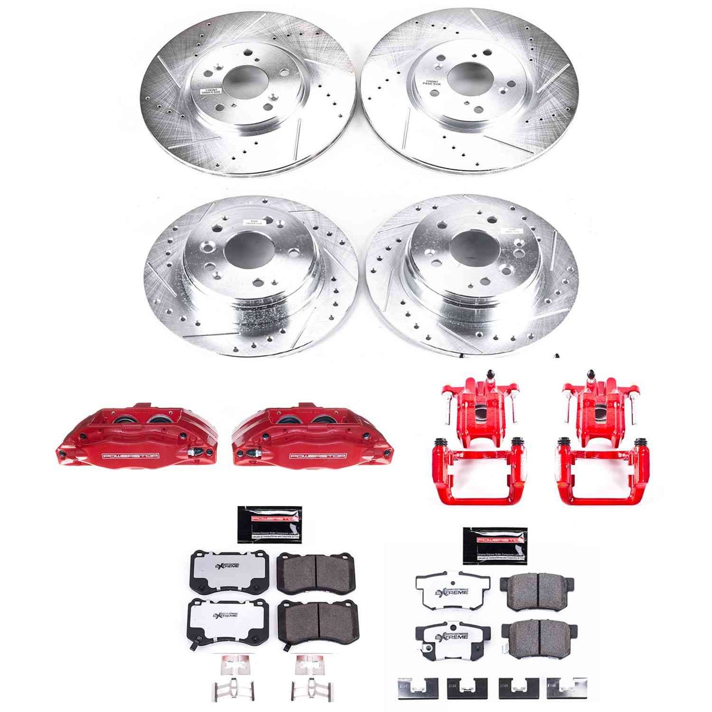PowerStop Power Stop 04-08 Acura TL Z26 Street Kit w/ Calipers - Front and Rear KC2718-26