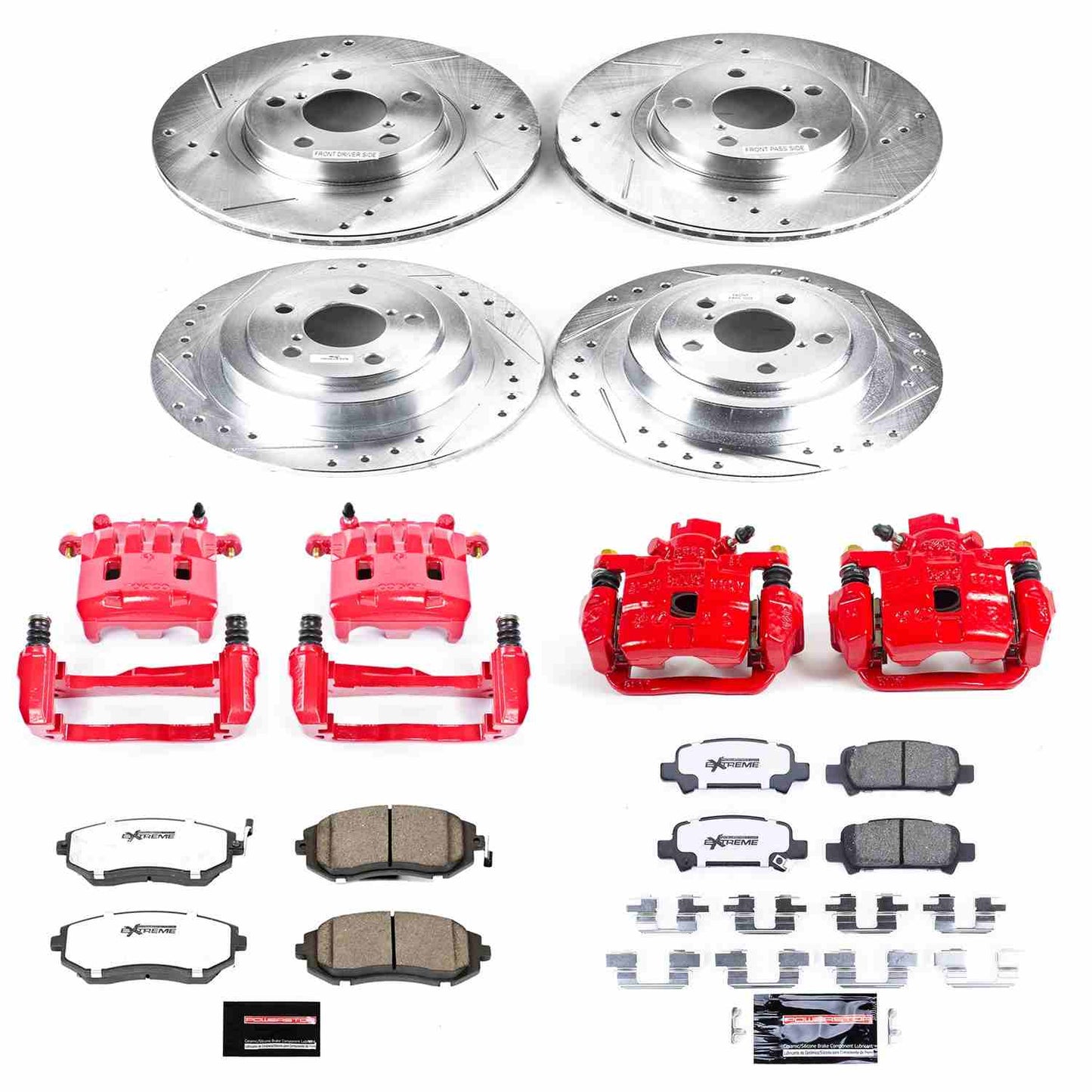 PowerStop Power Stop 02-04 Subaru Legacy Z26 Street Kit w/ Calipers - Front and Rear KC2750-26