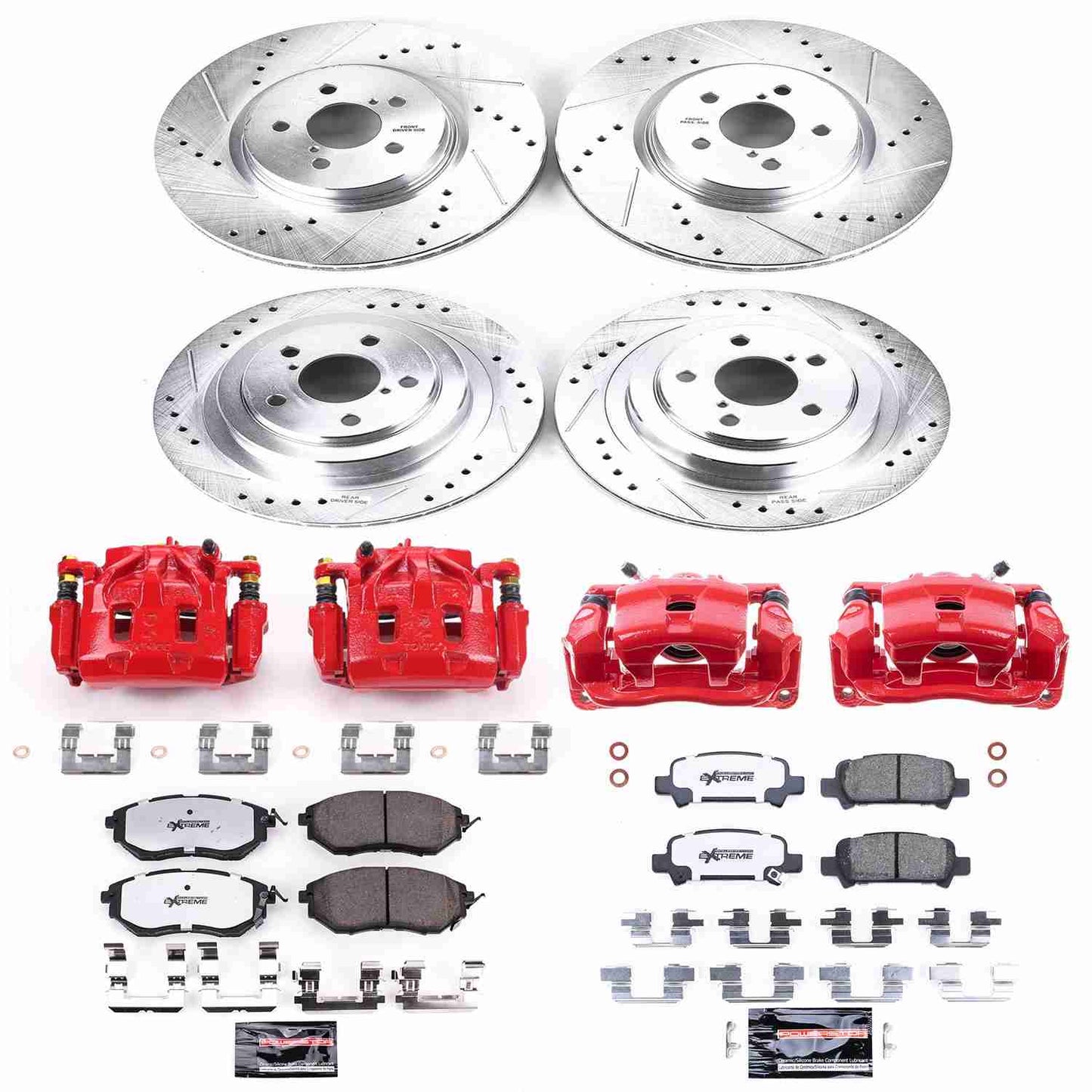 PowerStop Power Stop 05-09 Subaru Legacy Z26 Street Kit w/ Calipers - Front and Rear KC286-26