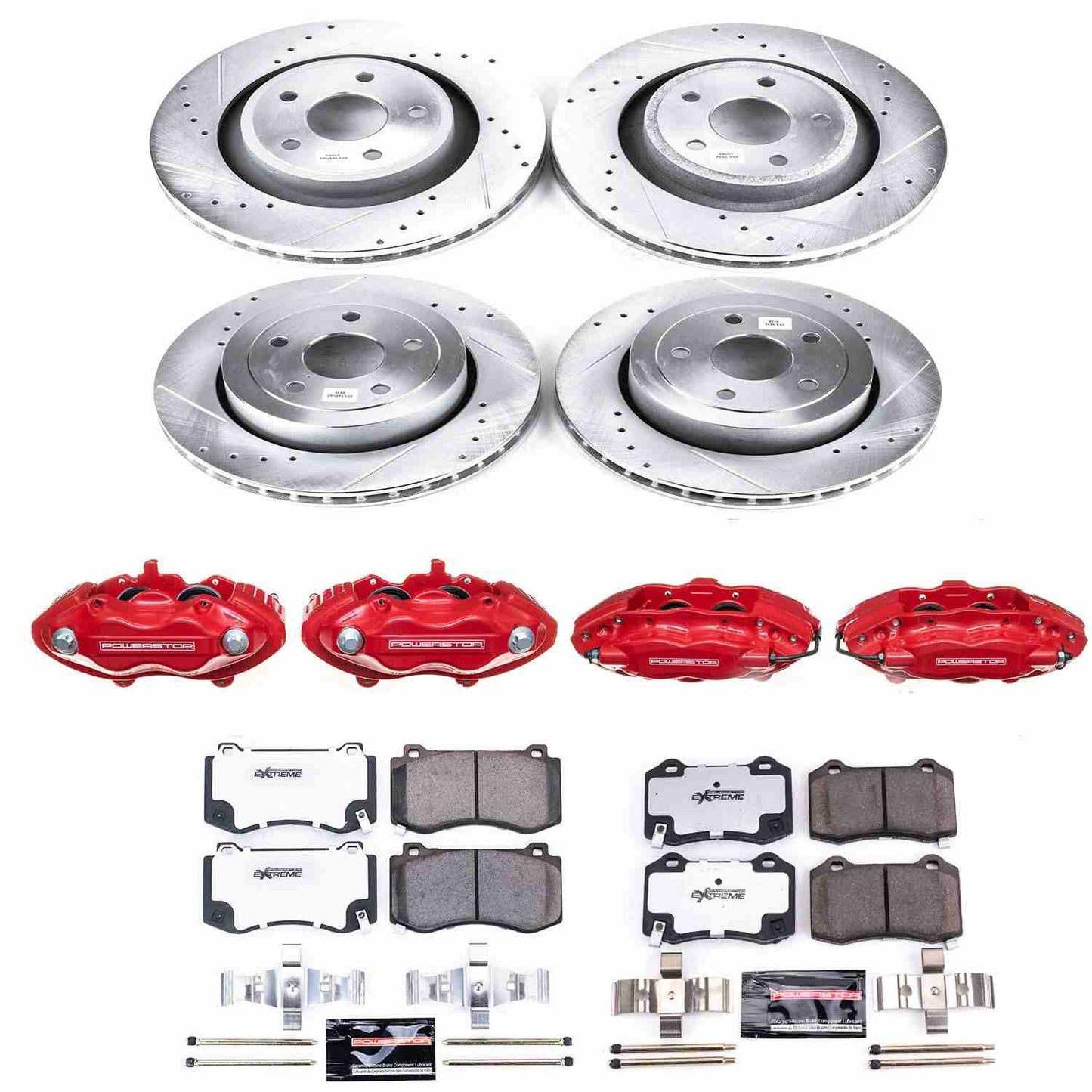 PowerStop Power Stop 06-10 Jeep Grand Cherokee Z26 Street Kit w/ Calipers - Front and Rear KC2876-26