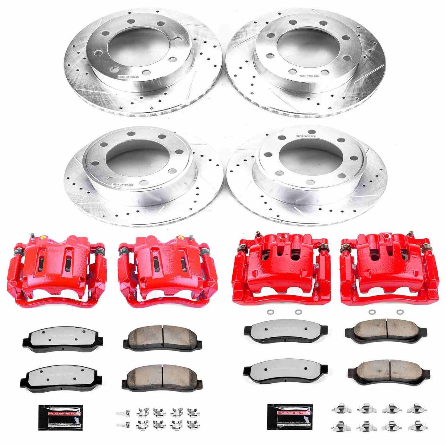 PowerStop Power Stop 07-08 Ford F-250 Super Duty Z36 Truck and Tow Kit w/ Calipers - Front and Rear KC2895-36