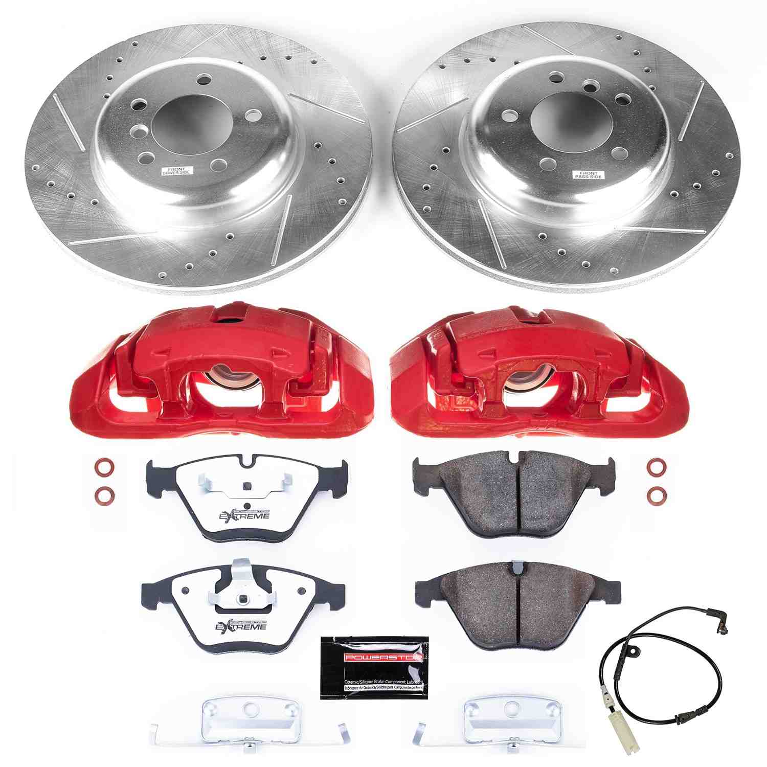Power Stop 08-10 BMW 535i Front Z26 Street Warrior Brake Kit w/Calipers KC2918-26
