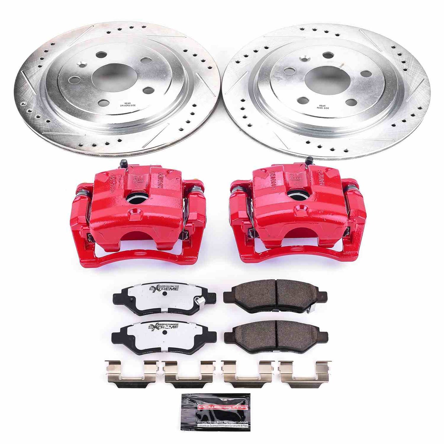 PowerStop Power Stop 08-09 Cadillac CTS Rear Z26 Street Warrior Brake Kit w/Calipers KC3072B-26