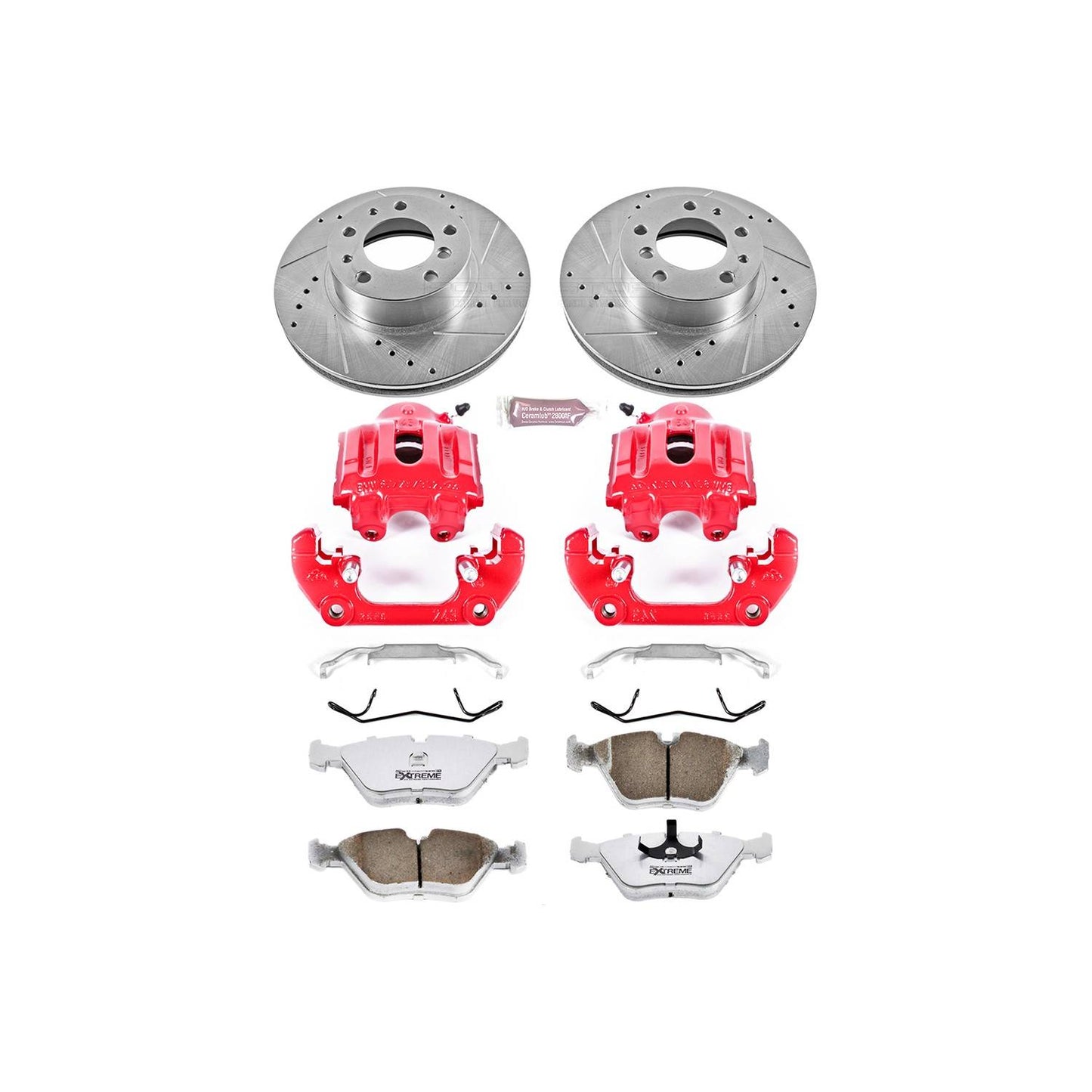 PowerStop Power Stop 94-95 BMW 540i Front Z26 Street Warrior Brake Kit w/Calipers KC379-26