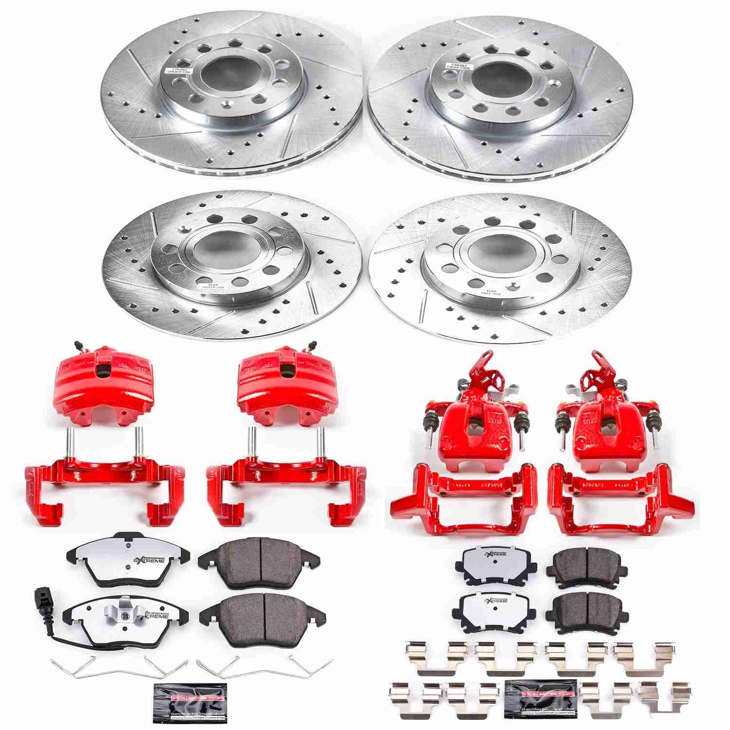 PowerStop Power Stop 05-10 Volkswagen Jetta Z26 Street Kit w/ Calipers - Front and Rear KC4068A-26