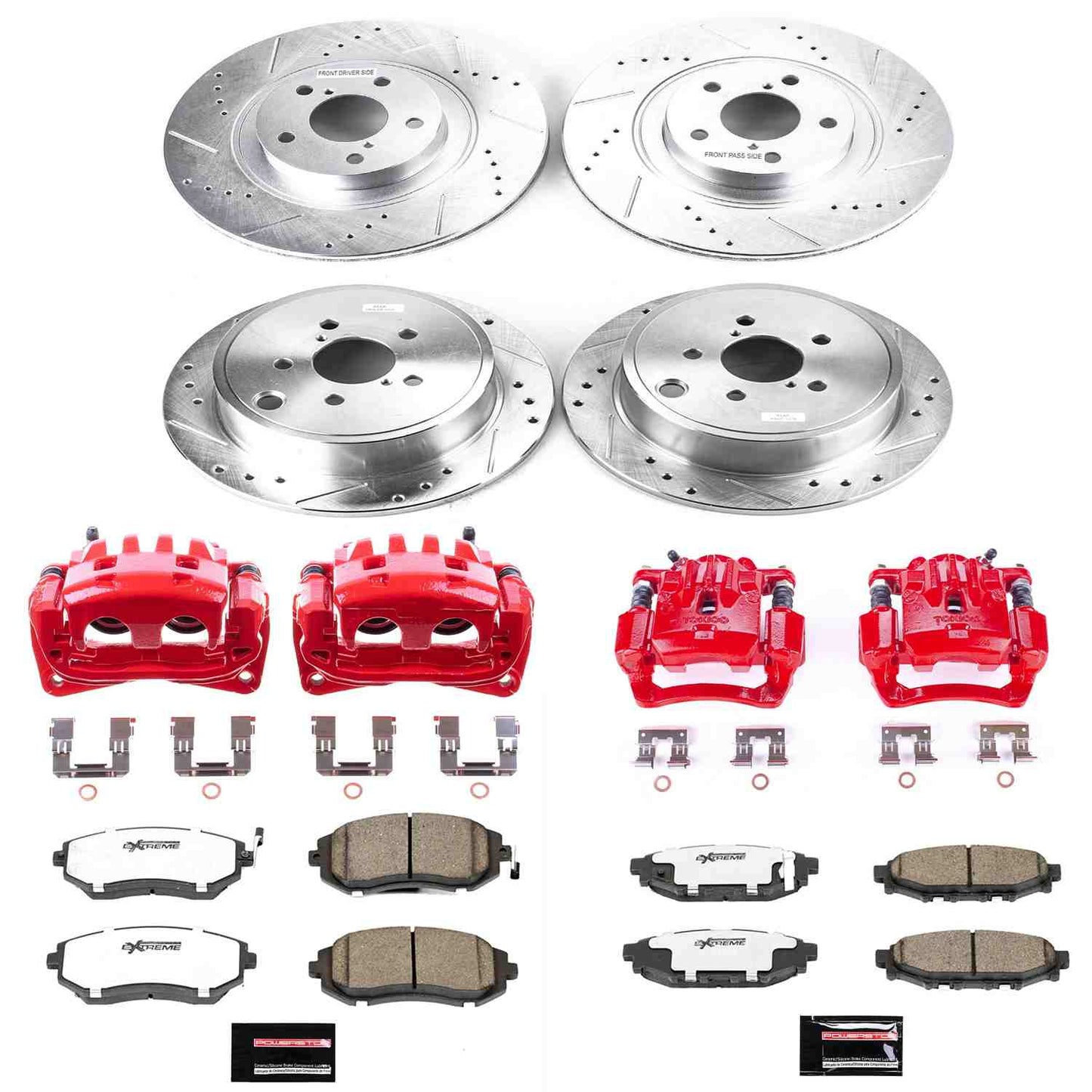 PowerStop Power Stop 10-12 Subaru Legacy Z26 Street Kit w/ Calipers - Front and Rear KC4077A-26