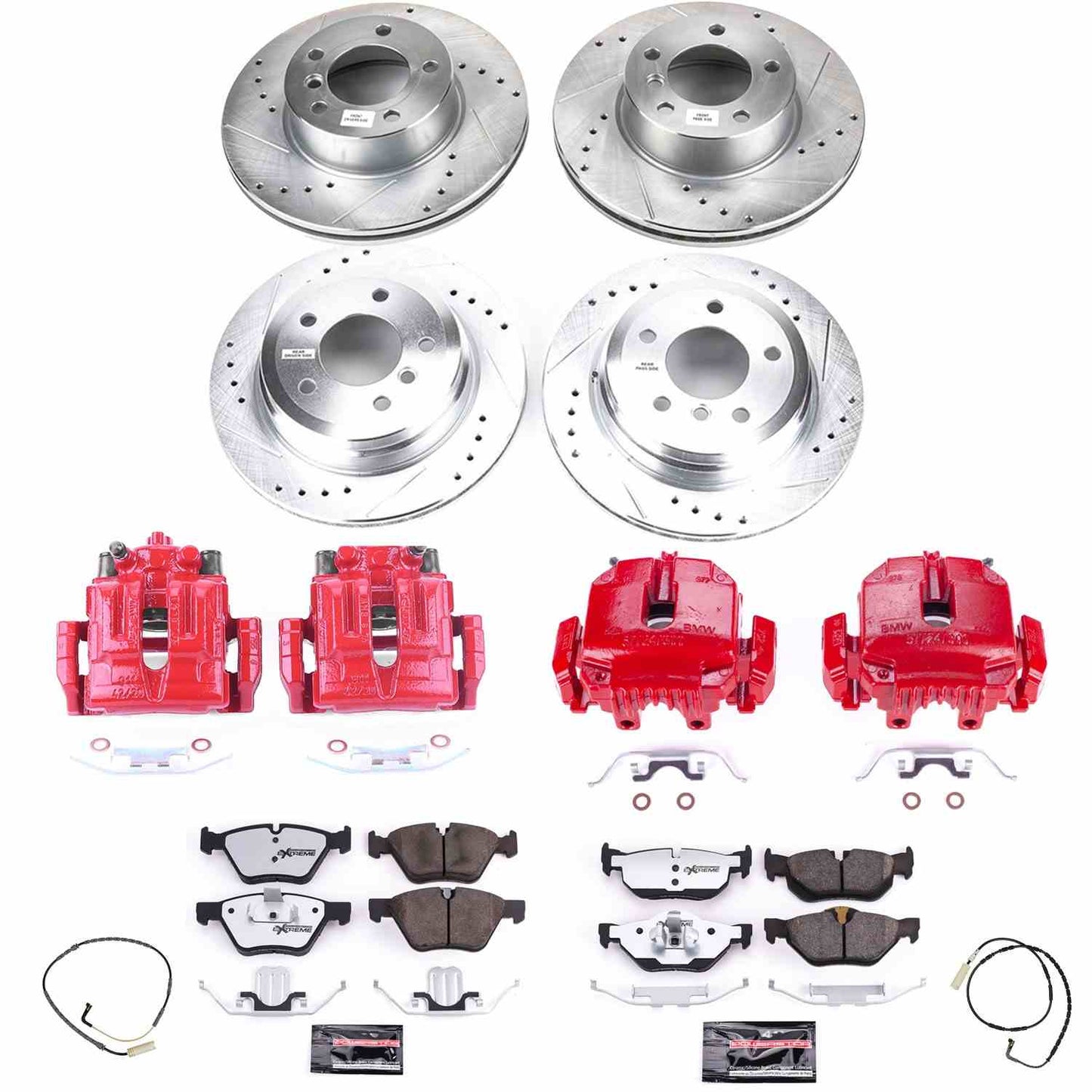 PowerStop Power Stop 2007 BMW 328xi Z26 Street Kit w/ Calipers - Front and Rear KC4102-26