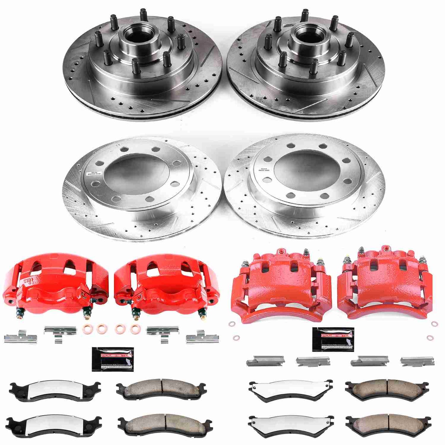 PowerStop Power Stop 2007 Ford E-150 Z36 Truck and Tow Kit w/ Calipers - Front and Rear KC4434-36
