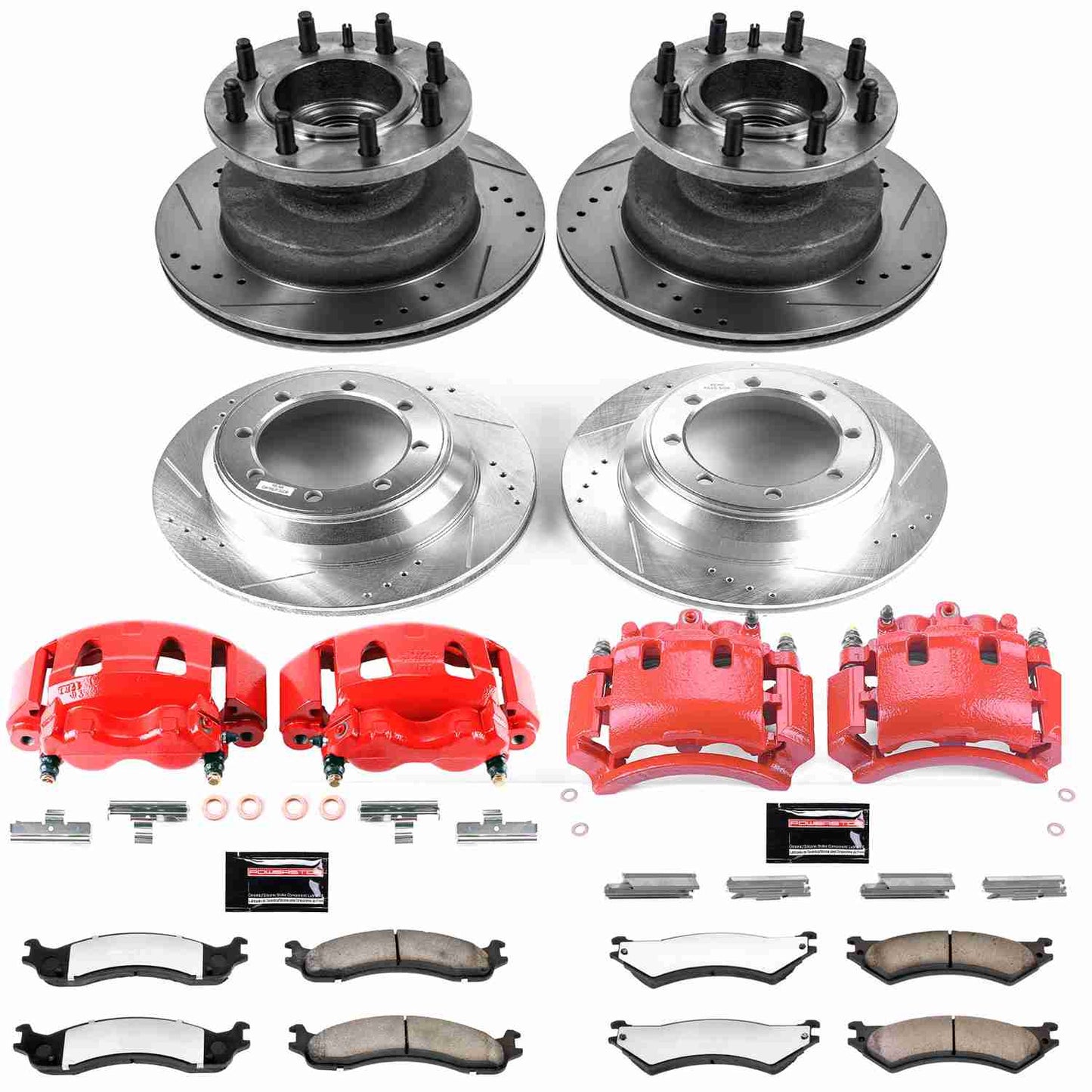 PowerStop Power Stop 03-05 Ford E-350 Club Wagon Z36 Truck and Tow Kit w/ Calipers - Front and Rear KC4435-36