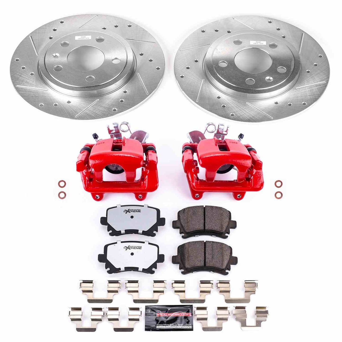 PowerStop Power Stop 05-09 Audi A4 Rear Z26 Street Warrior Brake Kit w/Calipers KC4624-26