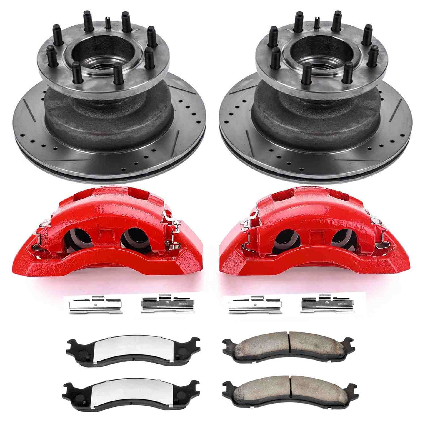 PowerStop Power Stop 99-02 Ford E-350 Econoline Club Wagon Front Z36 Truck & Tow Brake Kit w/Calipers KC5084A-36