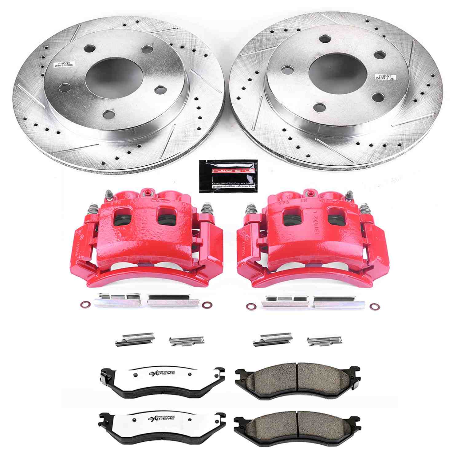 PowerStop Power Stop 00-01 Dodge Ram 1500 Front Z36 Truck & Tow Brake Kit w/Calipers KC5142-36