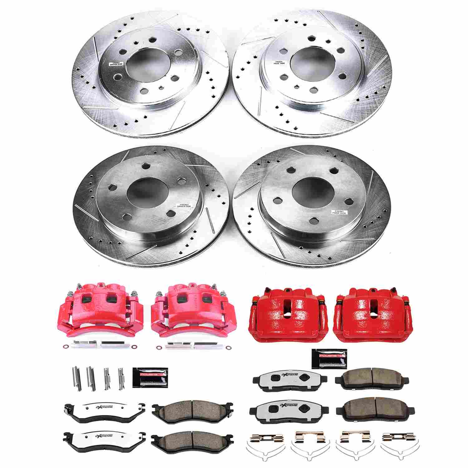 PowerStop Power Stop 00-01 Dodge Ram 1500 Front Z36 Truck & Tow Brake Kit w/Calipers KC5143-36