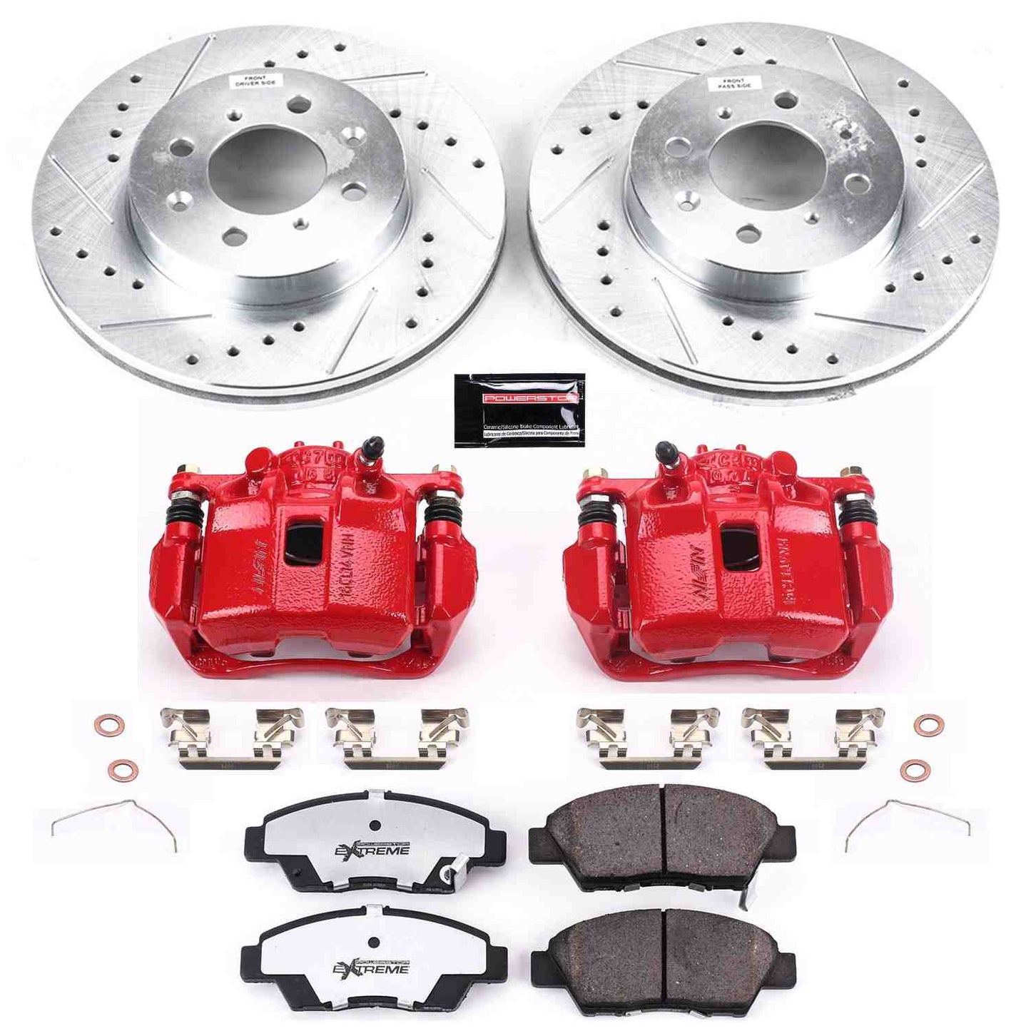 PowerStop Power Stop 09-14 Honda Fit Front Z26 Street Warrior Brake Kit w/Calipers KC5382-26