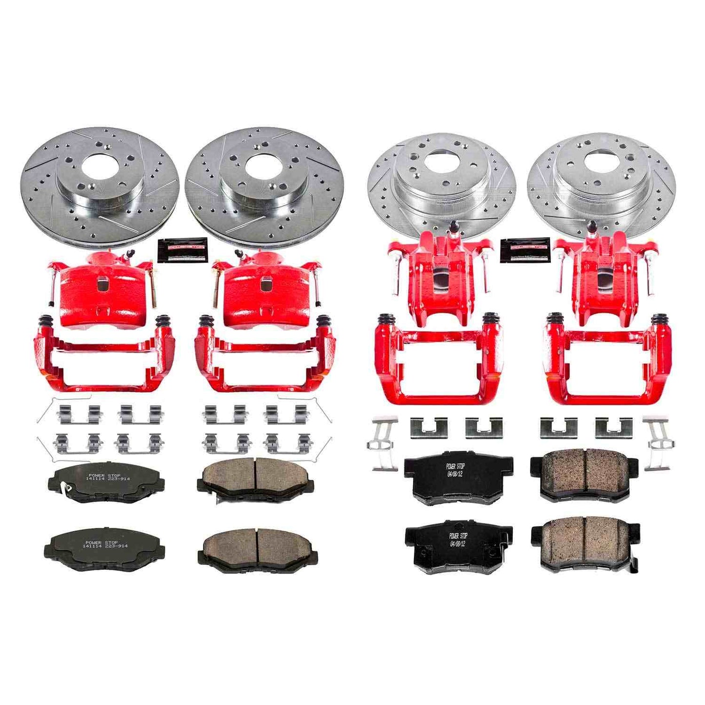 PowerStop Power Stop 03-11 Honda Element Z23 Evolution Kit w/ Calipers - Front and Rear KC5389