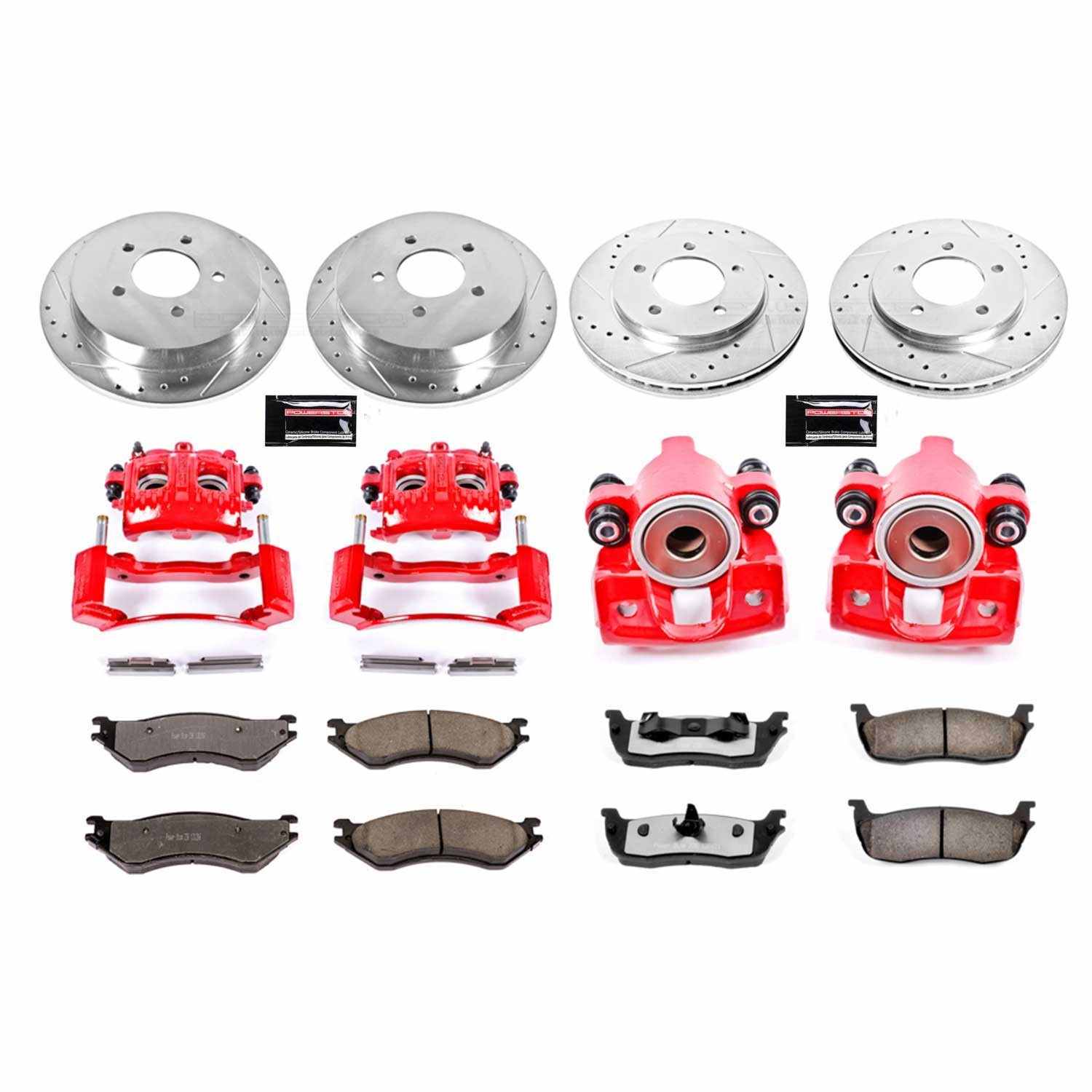 PowerStop Power Stop 00-02 Ford Expedition Z36 Truck and Tow Kit w/ Calipers - Front and Rear KC5461-36