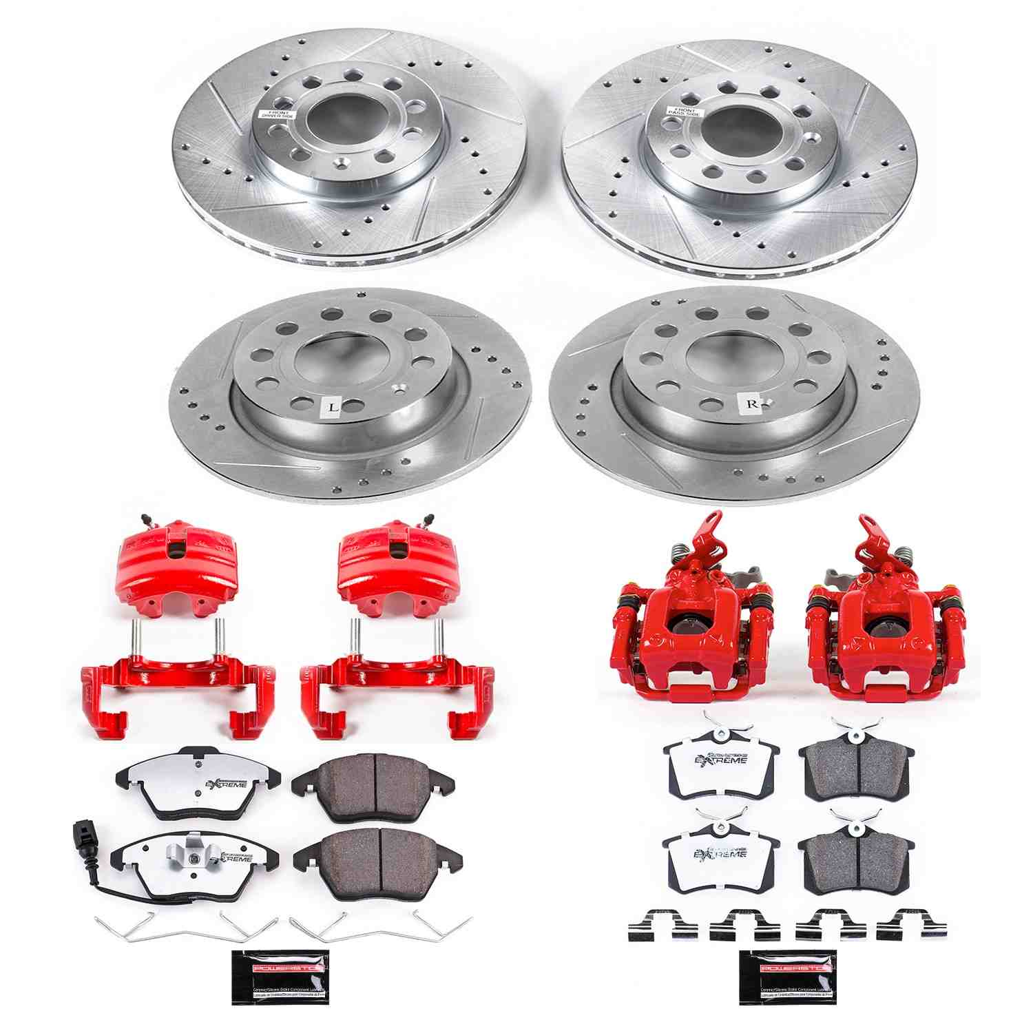 Power Stop 2019 Volkswagen Beetle Front & Rear Z26 Street Warrior Brake Kit w/Calipers KC5749A-26
