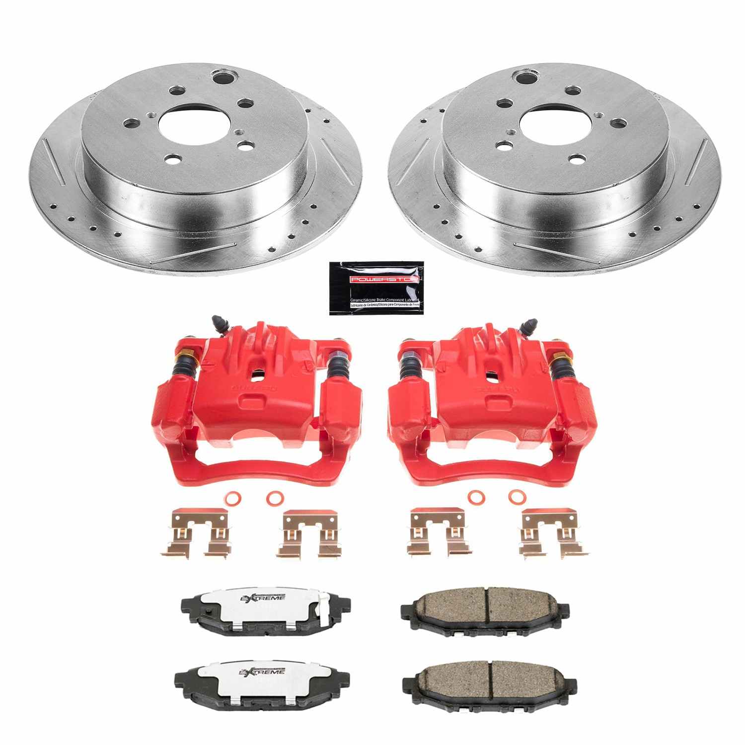Power Stop 16-19 Subaru Crosstrek Rear Z26 Street Warrior Brake Kit w/Calipers KC6107-26