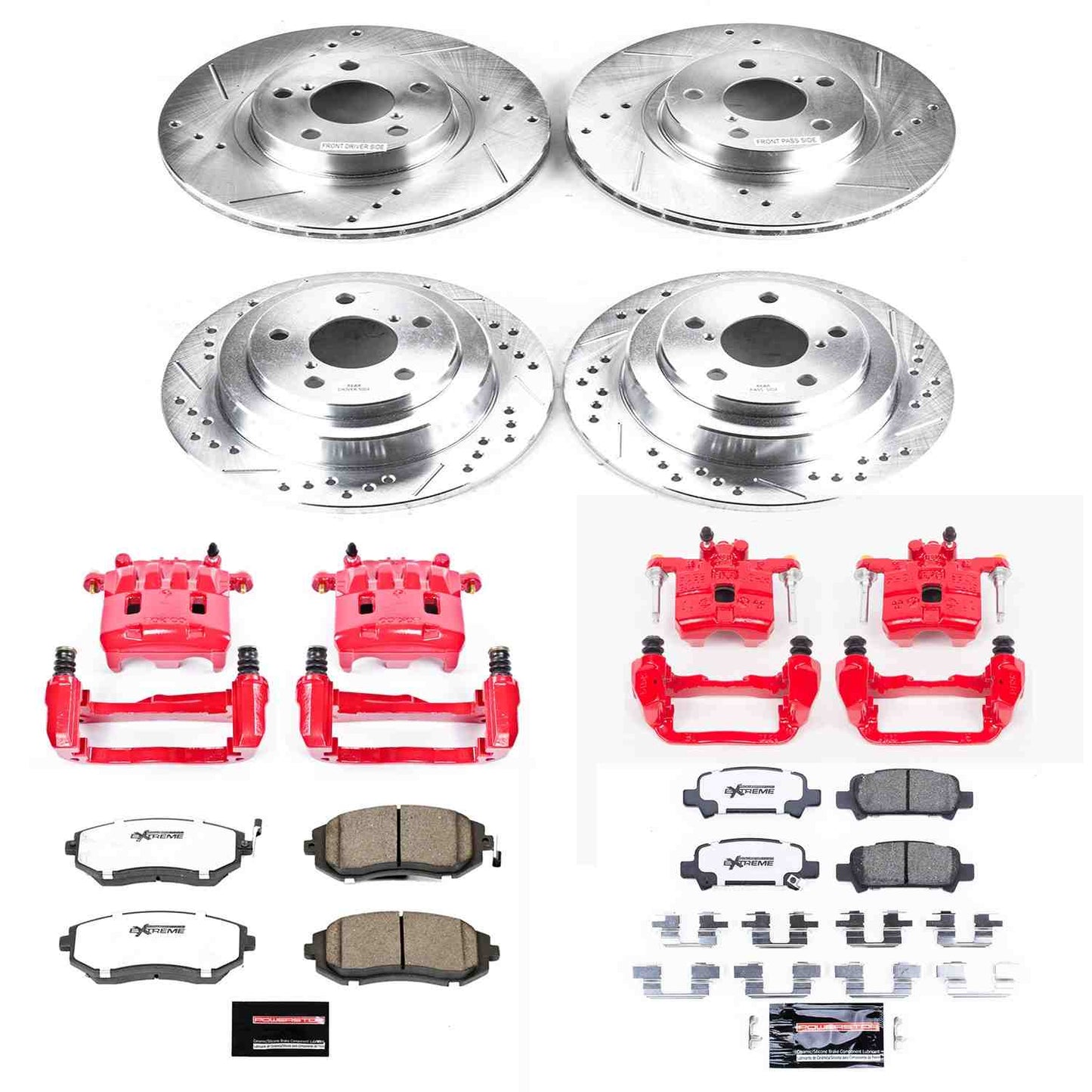 PowerStop Power Stop 02-03 Subaru Impreza Z26 Street Kit w/ Calipers - Front and Rear KC6109-26