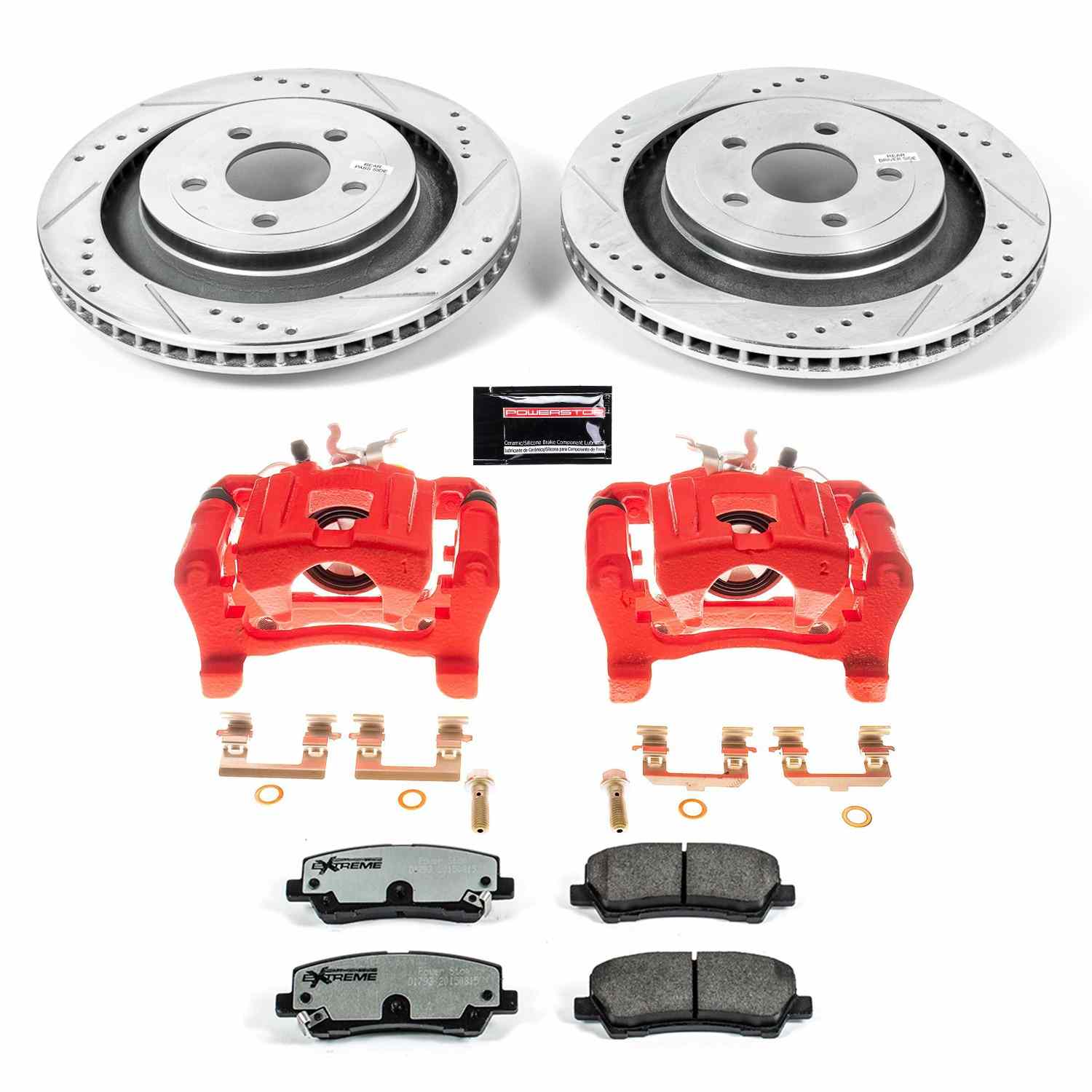 Power Stop 15-19 Ford Mustang Rear Z26 Street Warrior Brake Kit w/Calipers KC6812-26