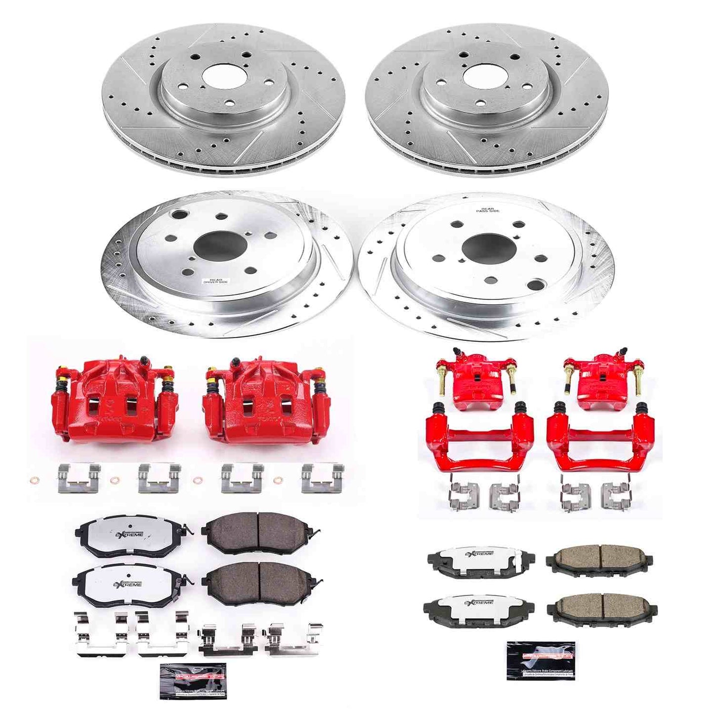 PowerStop Power Stop 15-19 Subaru WRX Z26 Street Kit w/ Calipers - Front and Rear KC6932-26