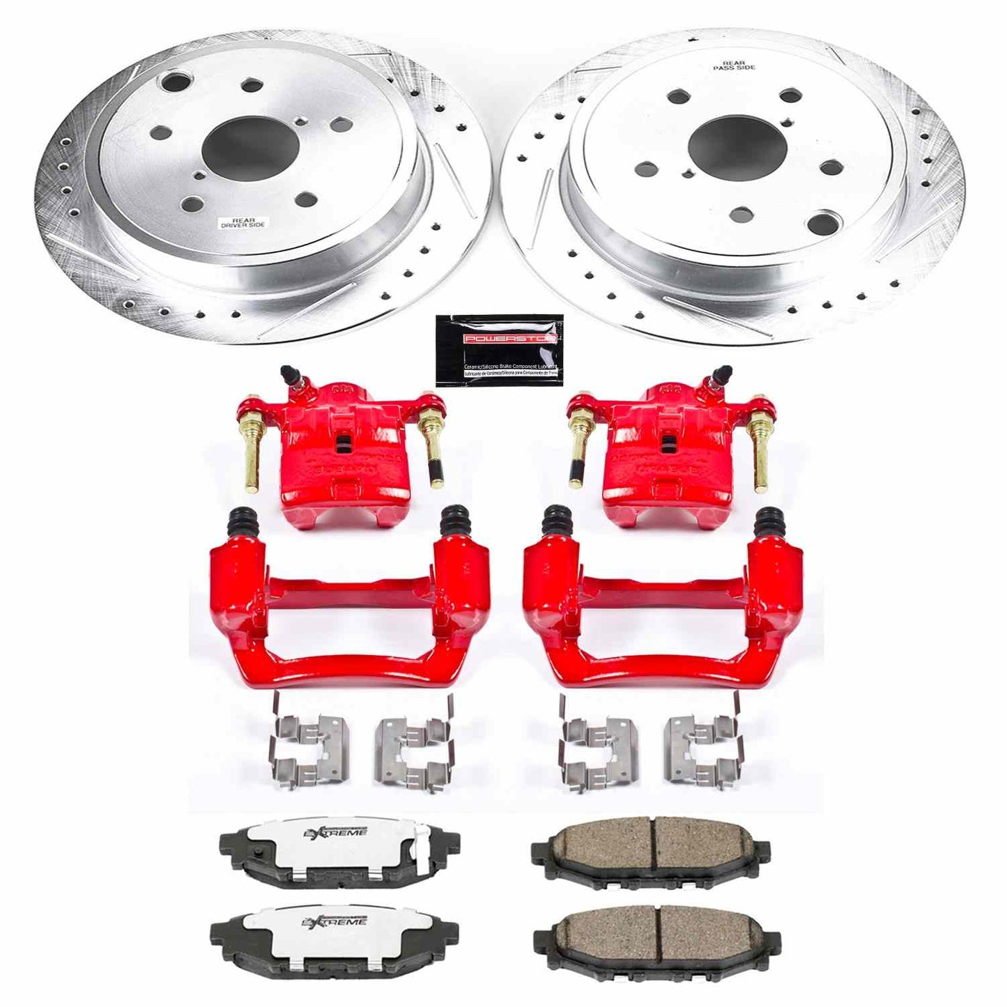 PowerStop Power Stop 15-19 Subaru WRX Rear Z26 Street Warrior Brake Kit w/Calipers KC6977-26
